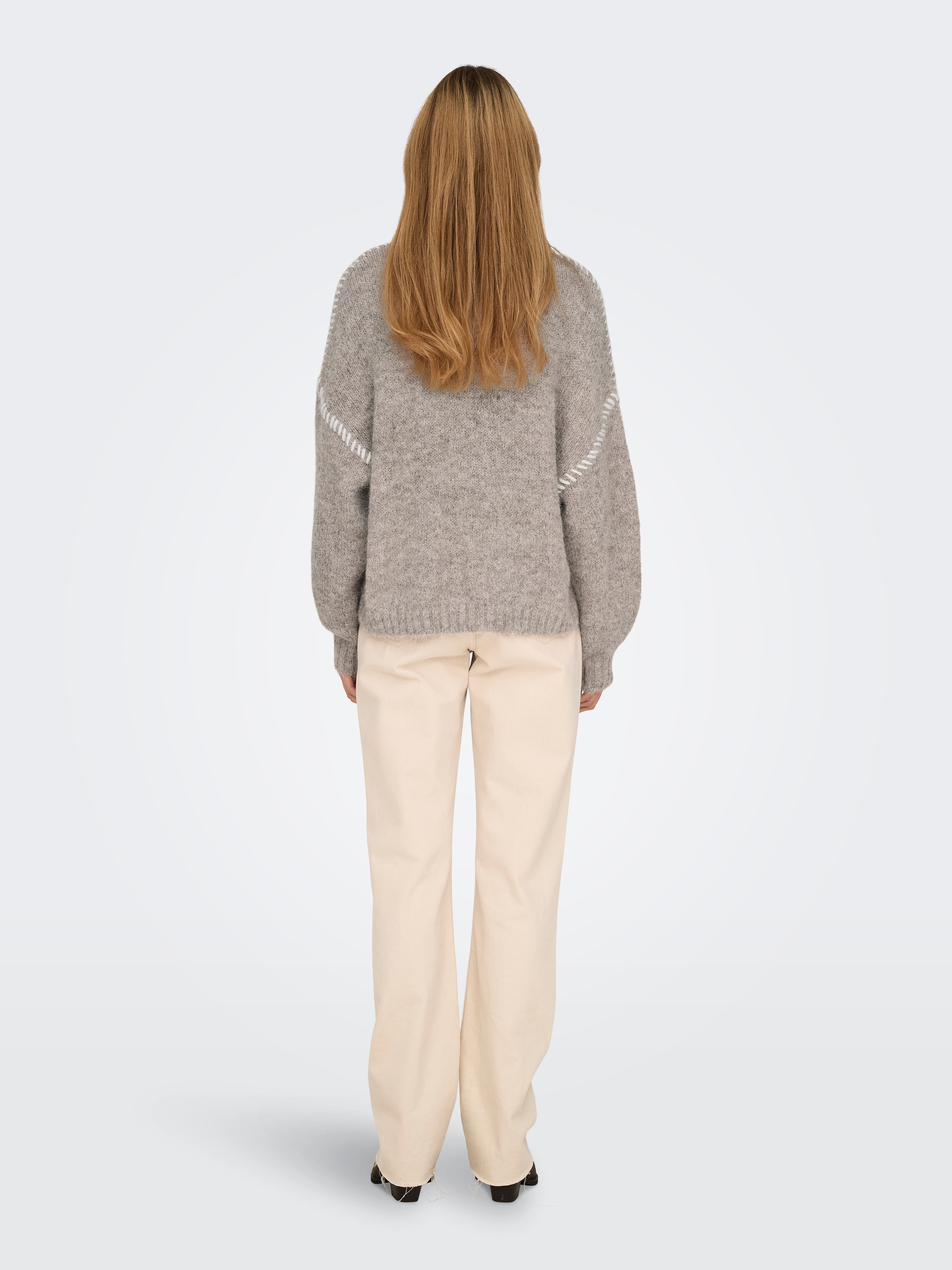 JDY Rundhalspullover »JDYZOEY LIFE L/S ON STITCH PULL KNT NOOS« mit dekorativen Ziernähten