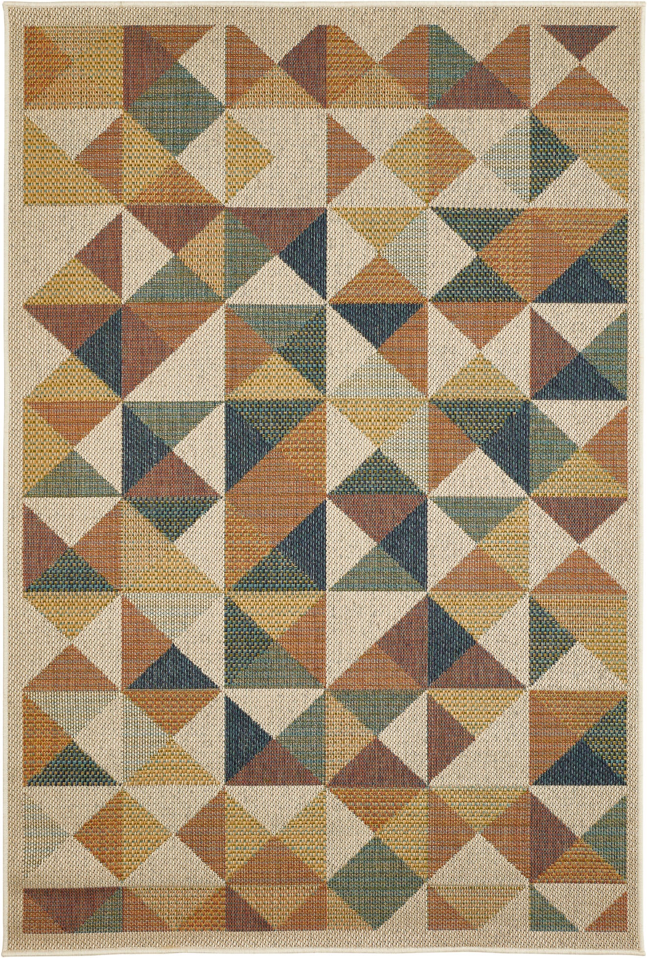 Andiamo Teppich »Sedona Dreieck« rechteckig 6 mm Höhe Flachgewebe, modernes Design, In- und Outdoor geeignet