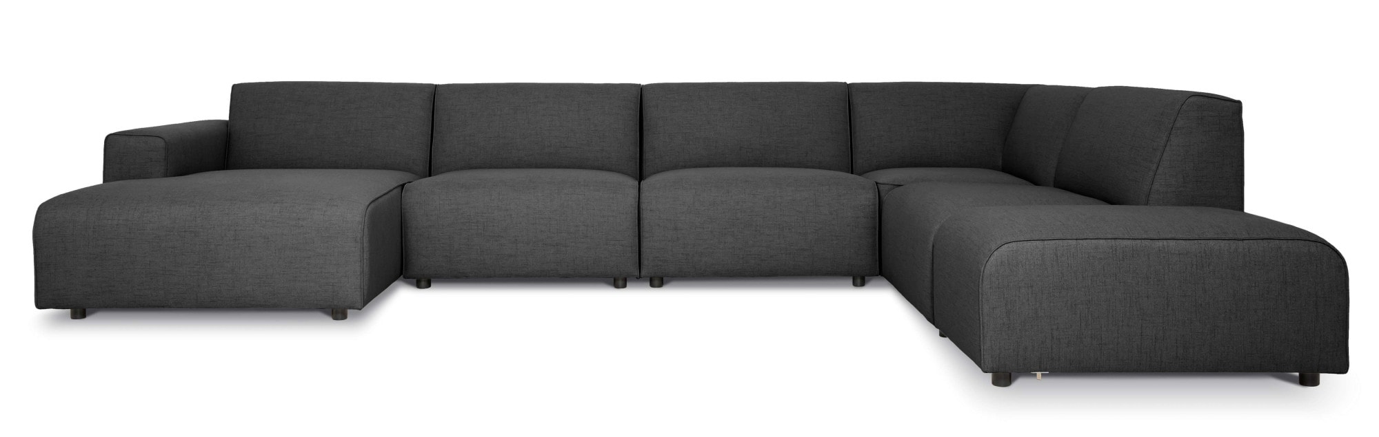 OTTO home Wohnlandschaft »Naddine« B. 389 cm, U-Form, Strukturstoff Mélange-Effekt, Wellenunterfederung