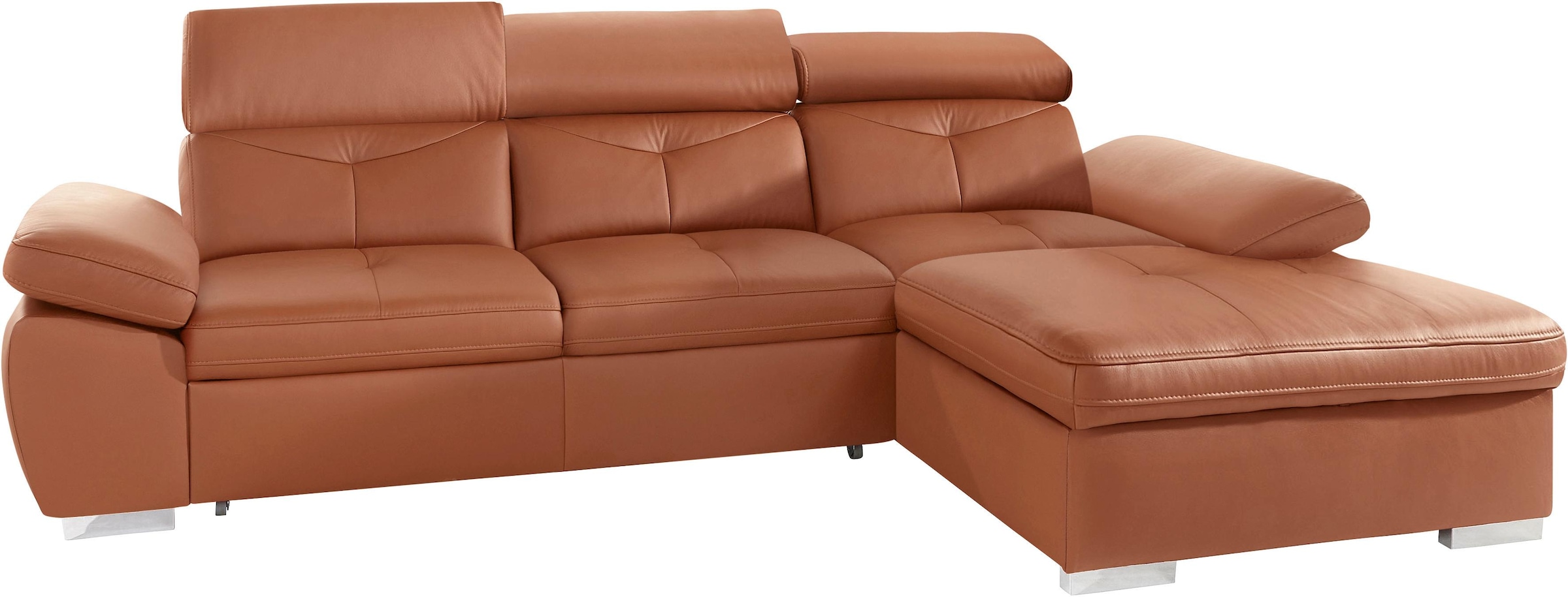 exxpo - sofa fashion Ecksofa »Spring, super bequem und komfortabel mit Armteil- und Kopfteilfunktion«, L-Form, wahlweise mit Bettfunktion und Bettkasten