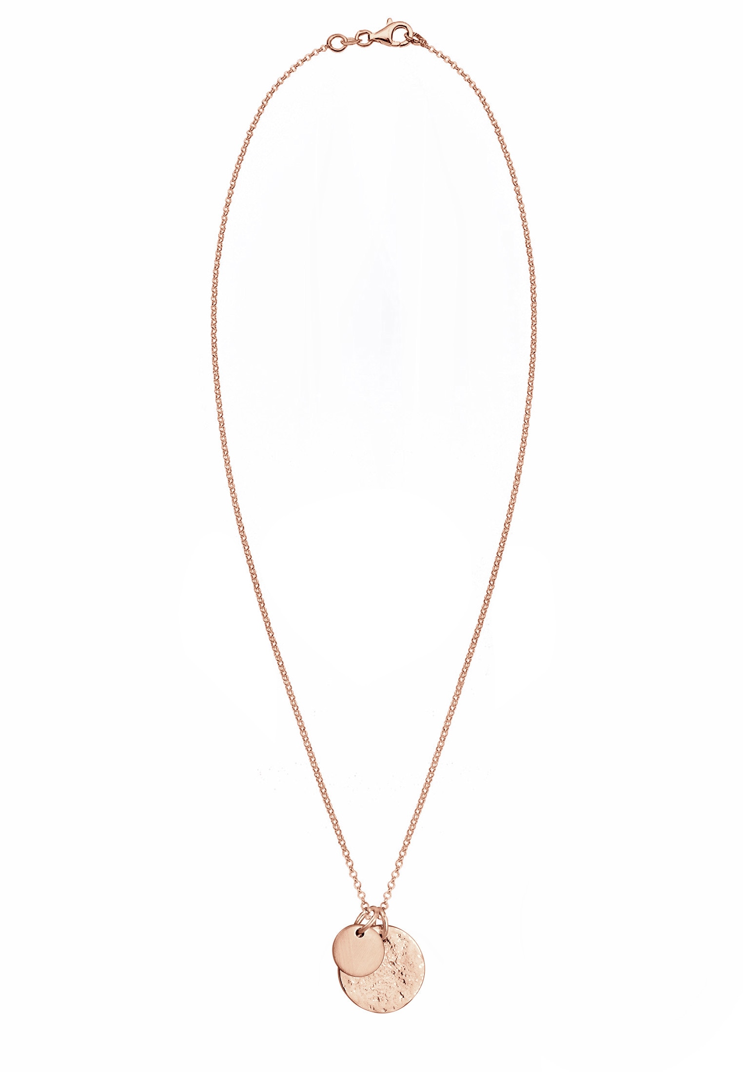 Elli Kette mit Anhänger »Halskette Plättchen Münzen Organic Look 925 Silber«