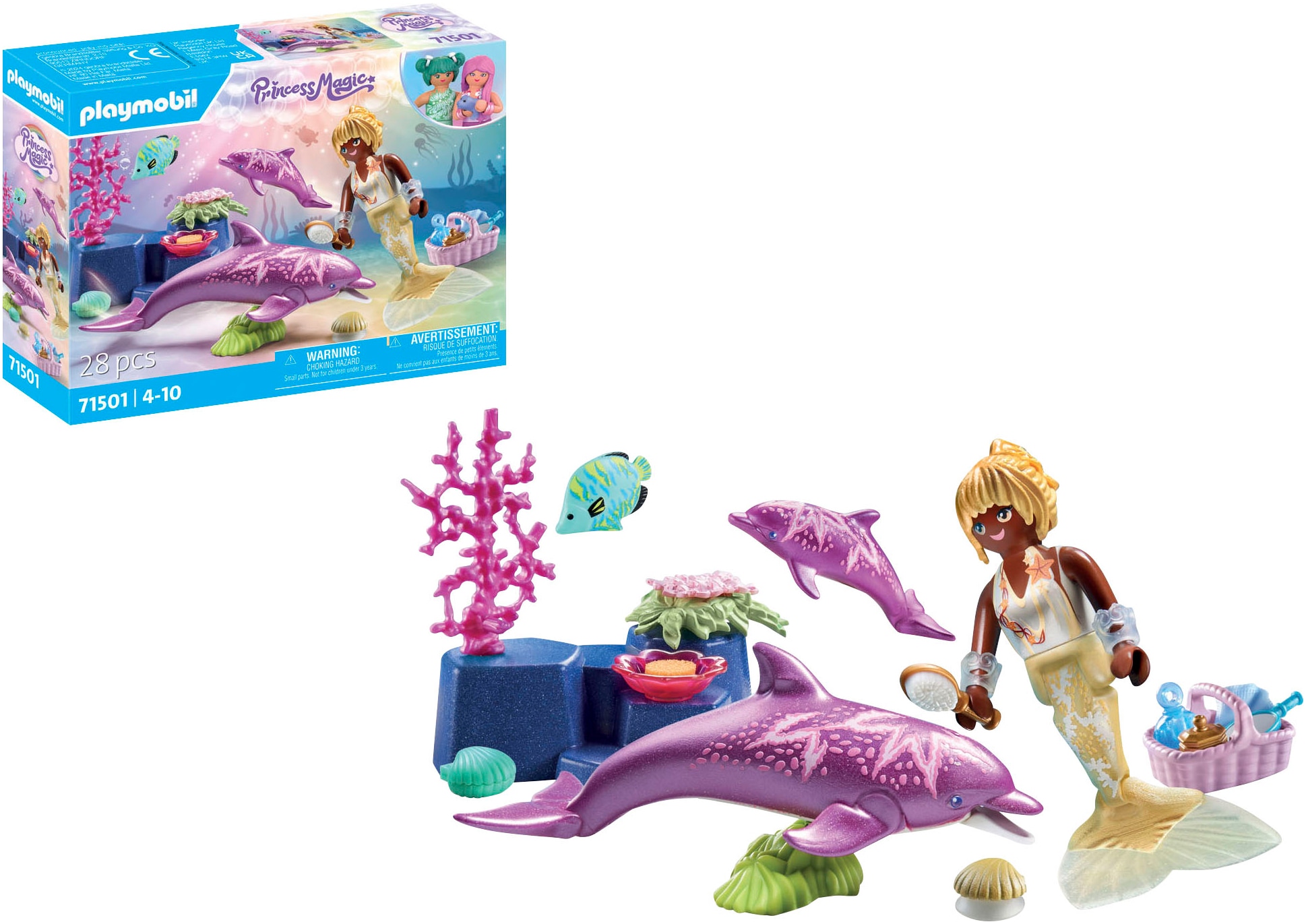 Playmobil® Konstruktions-Spielset »Meerjungfrau mit Delfinen (71501), Princess Magic«, (28 St.), Made in Europe
