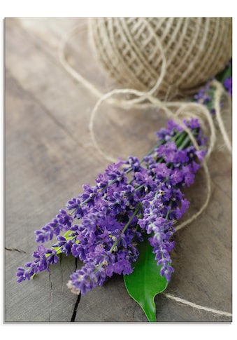 Glasbild »Lavendel Strauß«, Blumen, (1 St.)