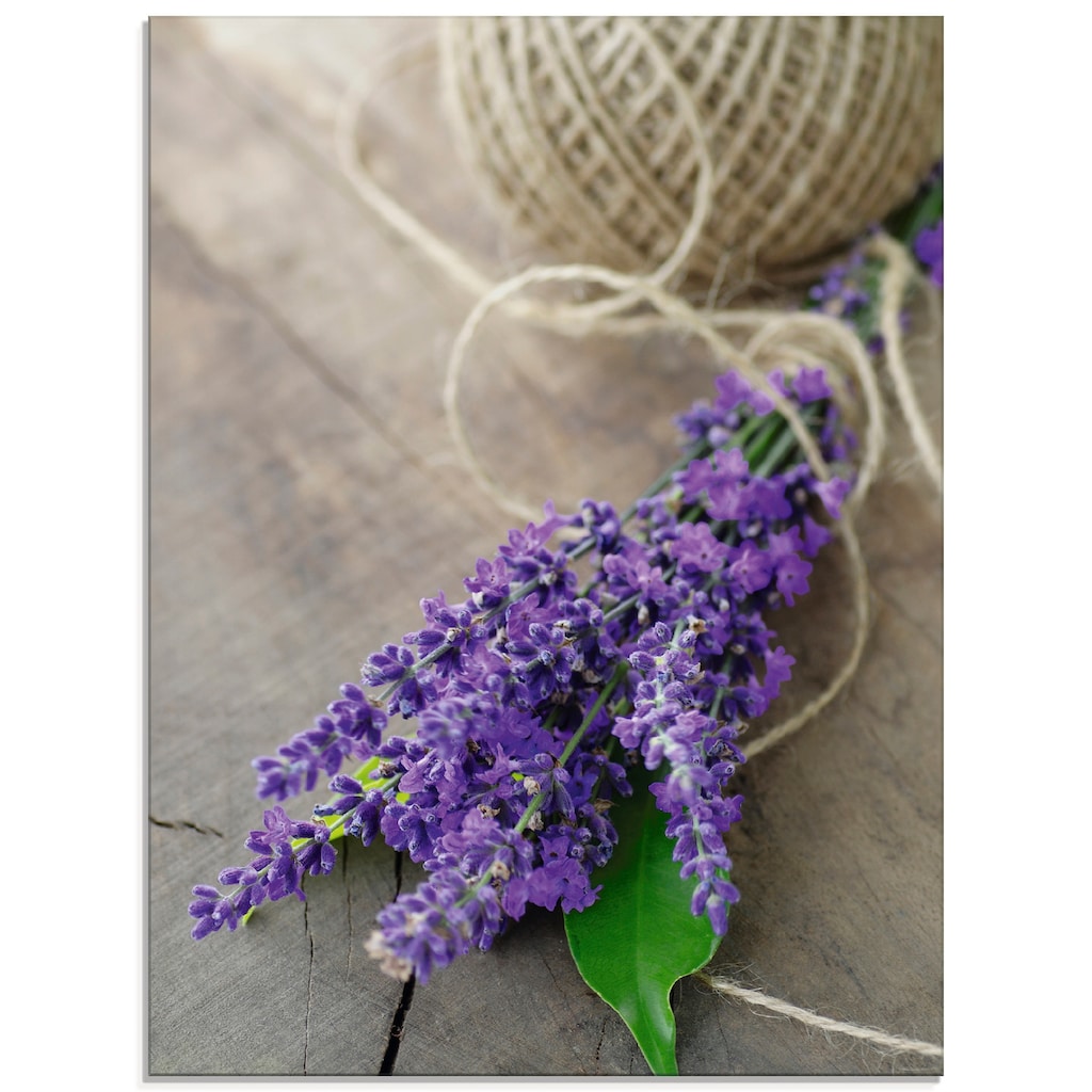 Artland Glasbild »Lavendel Strauß«, Blumen, (1 St.), in verschiedenen Größen