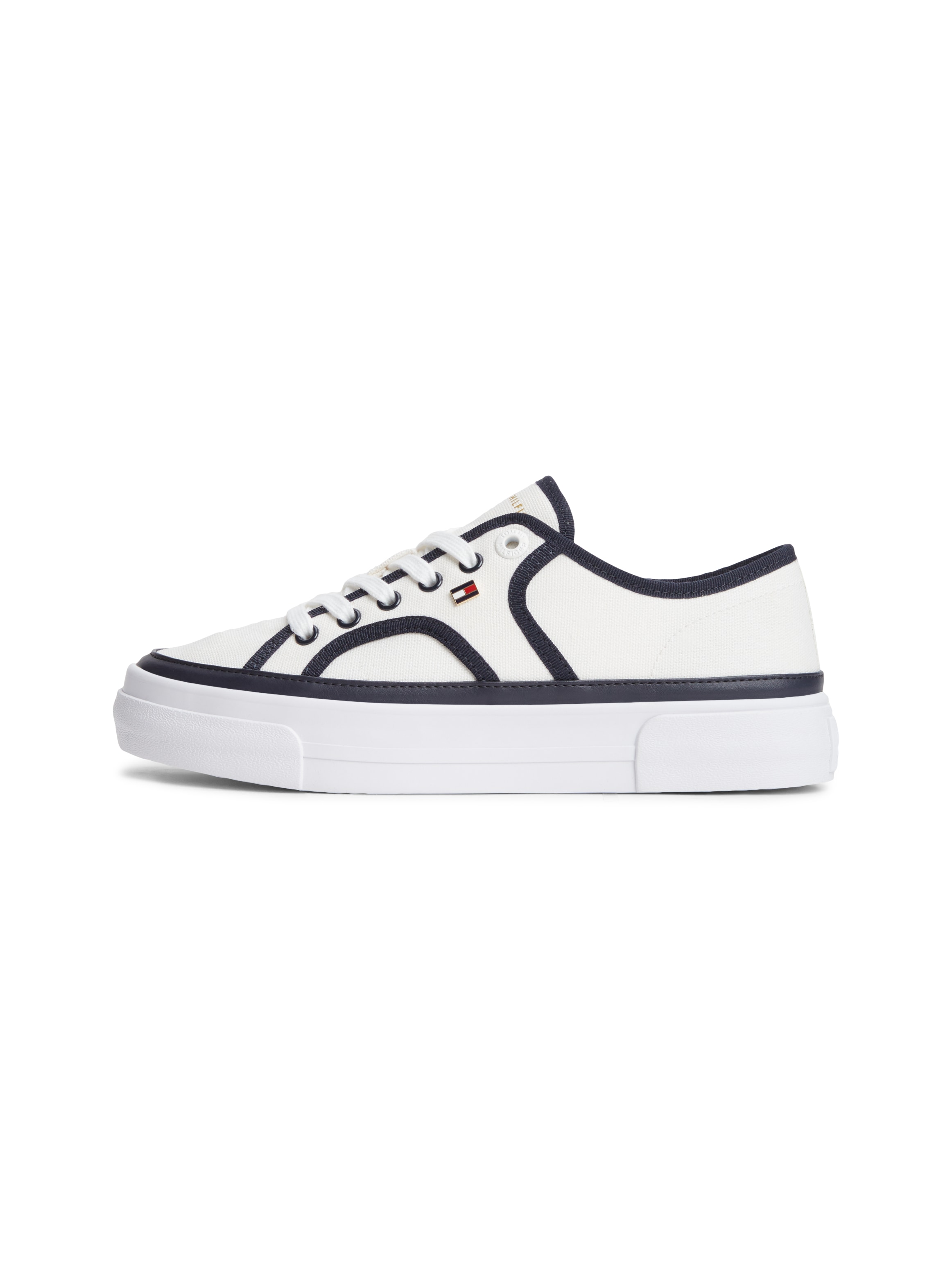 Tommy Hilfiger Plateausneaker »PLATFORM VULC SNEAKER PIPING«  Freizeitschuh, Halbschuh, Schnürschuh mit Kontrast-Paspellierung