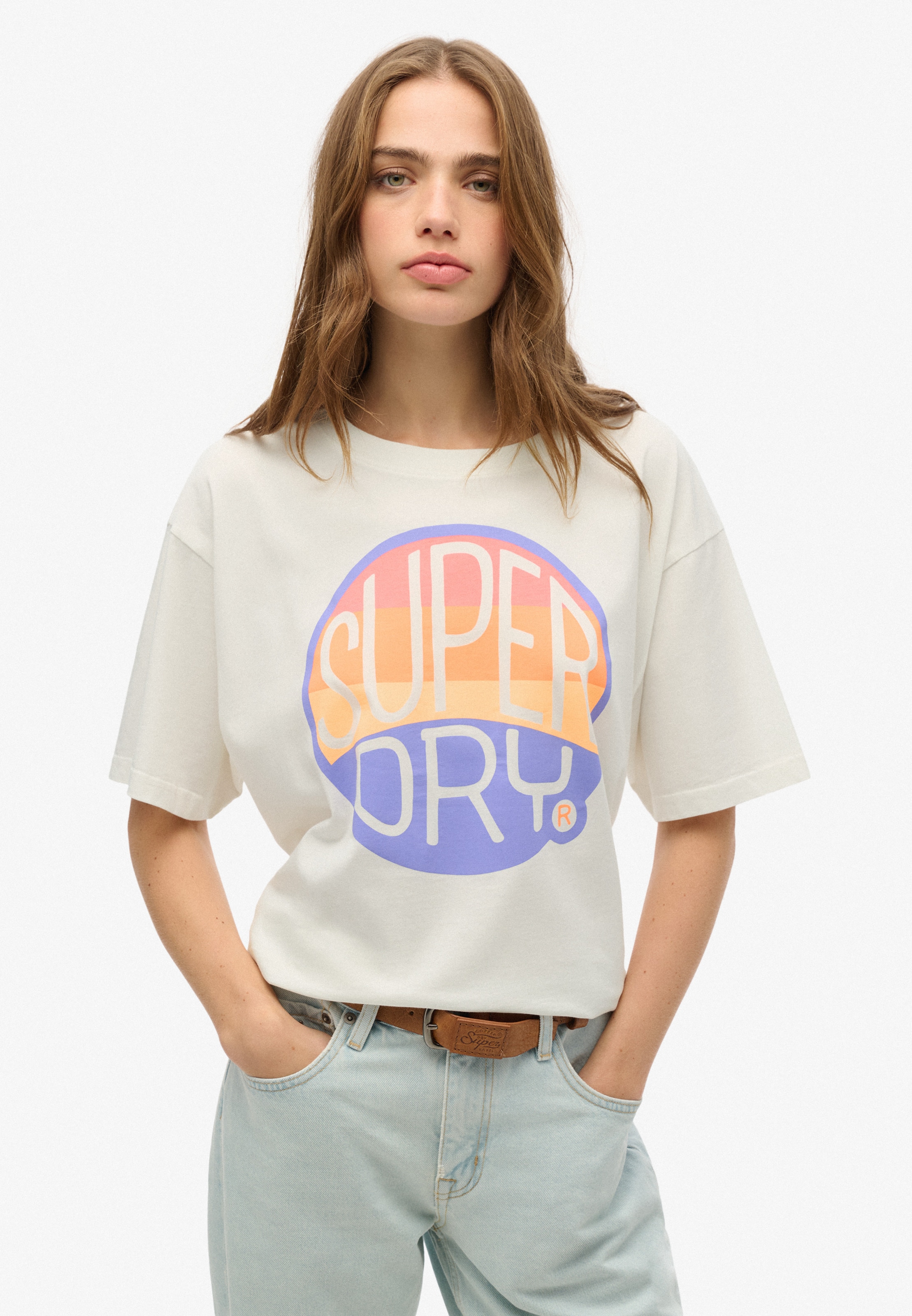 Superdry Rundhalsshirt »SU-NEON RAINBOW OVERSIZED TEE«