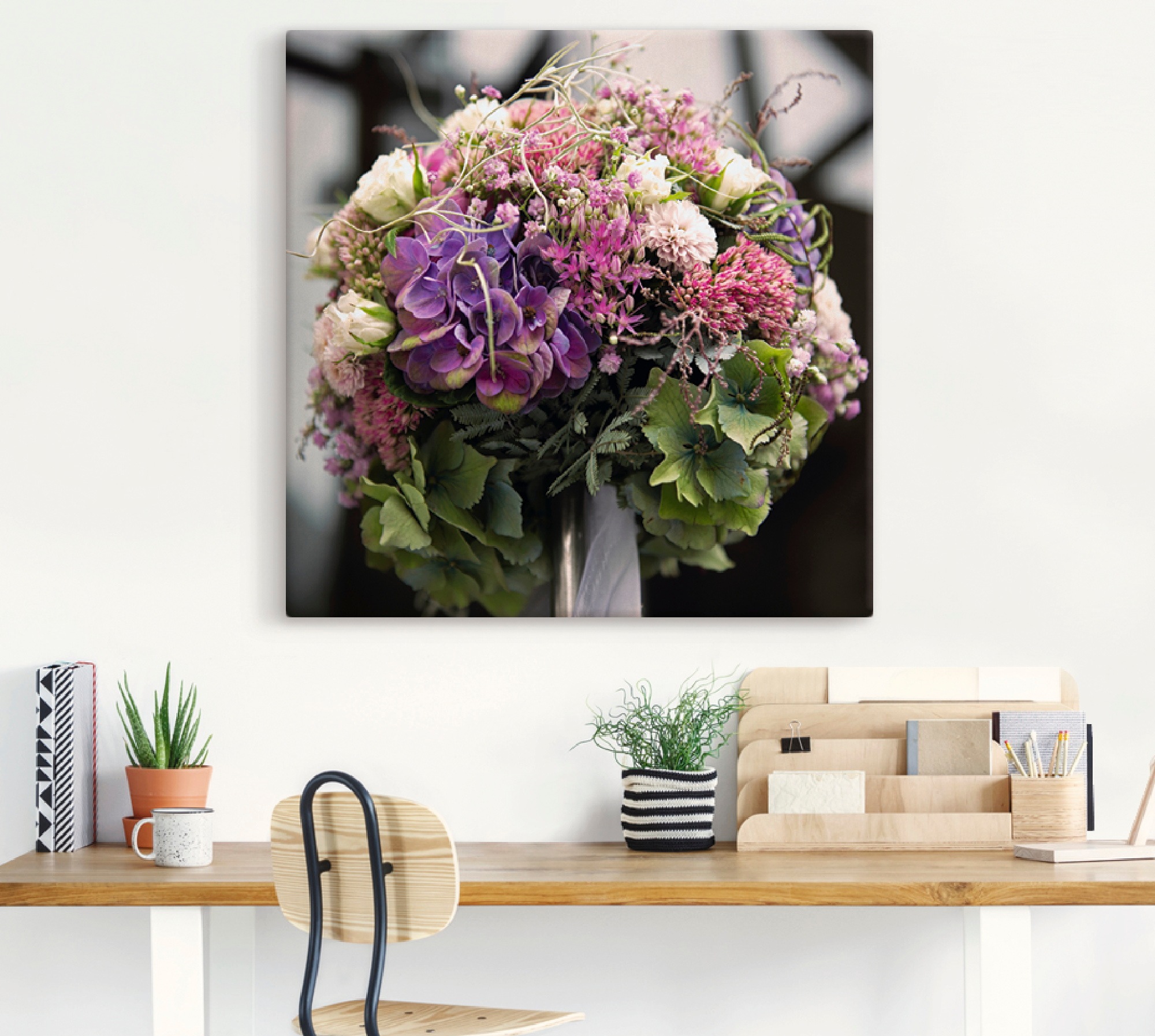 Artland Leinwandbild »Blumenkugel«, Blumen, (1 St.), auf Keilrahmen gespannt