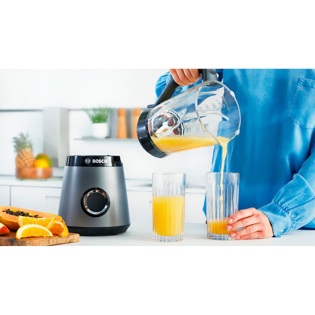 BOSCH Standmixer »MMB6174SN VitaPower«, 1200 W, 30.000 U/Min,ThermoSafe Glasbehälter 1,5L,inkl. Stößel+Flasche 0,6L