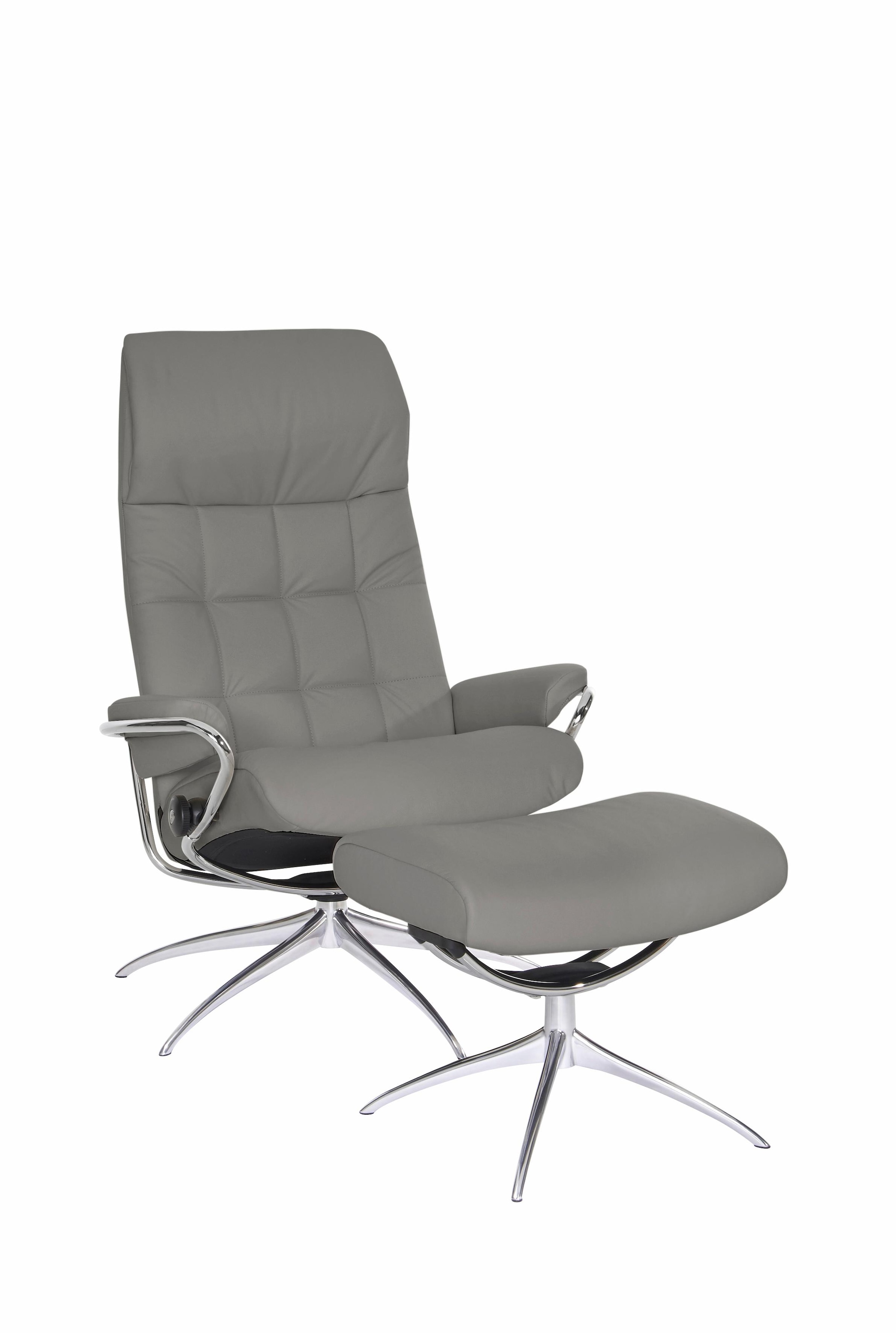 Stressless® Relaxsessel »London« Set, Relaxsessel mit Hocker,  mit Hocker, High Back, mit Star Base, Gestell Chrom