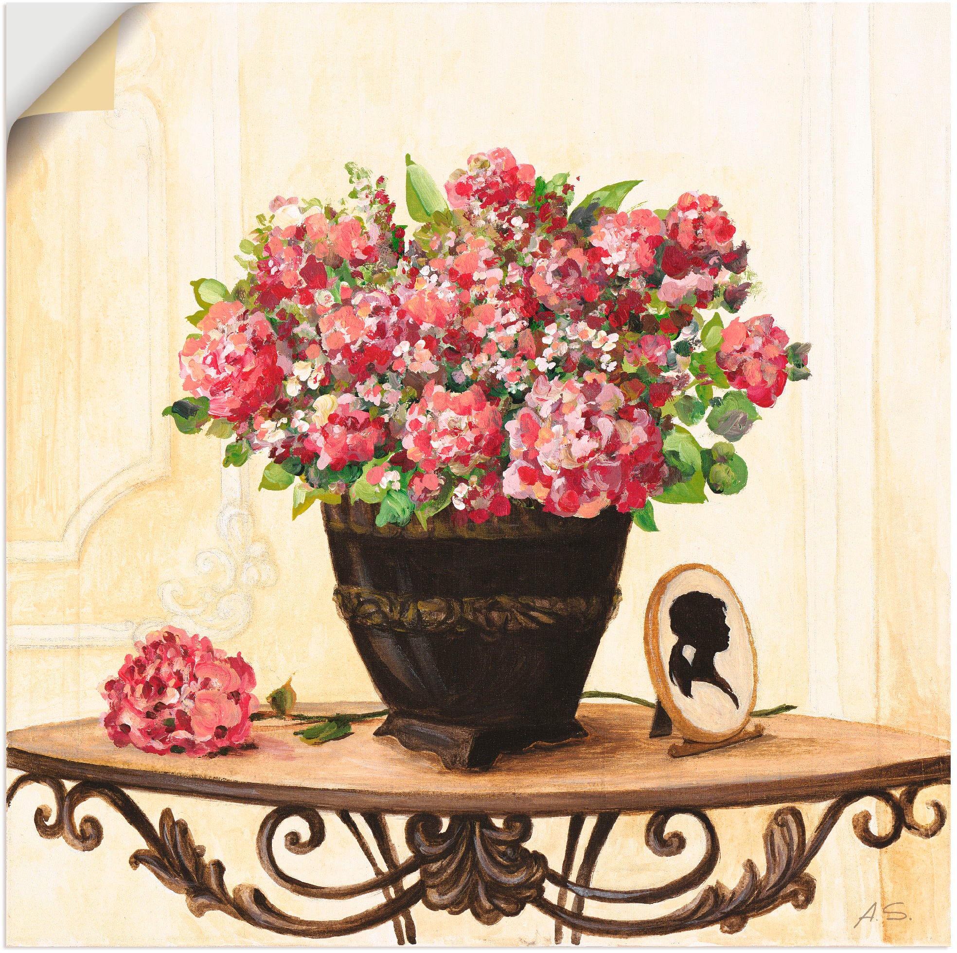Artland Wandbild »Bouquet von roten Hortensien«, Arrangements, (1 St.), in vielen Größen & Produktarten - Alubild / Outdoorbild für den Außenbereich, Leinwandbild, Poster, Wandaufkleber / Wandtattoo auch für Badezimmer geeignet