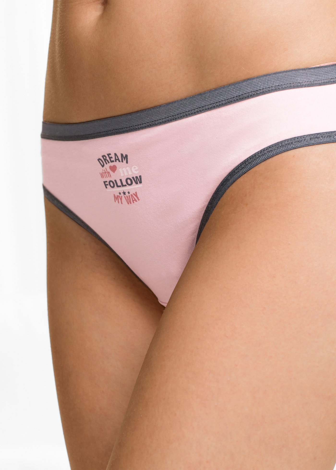 bonprix Slip »Slip (5er Pack)« Packung, 5 Stk. mit dekorativen Bündchen in Kontrastfarbe, weiche Materialqualität