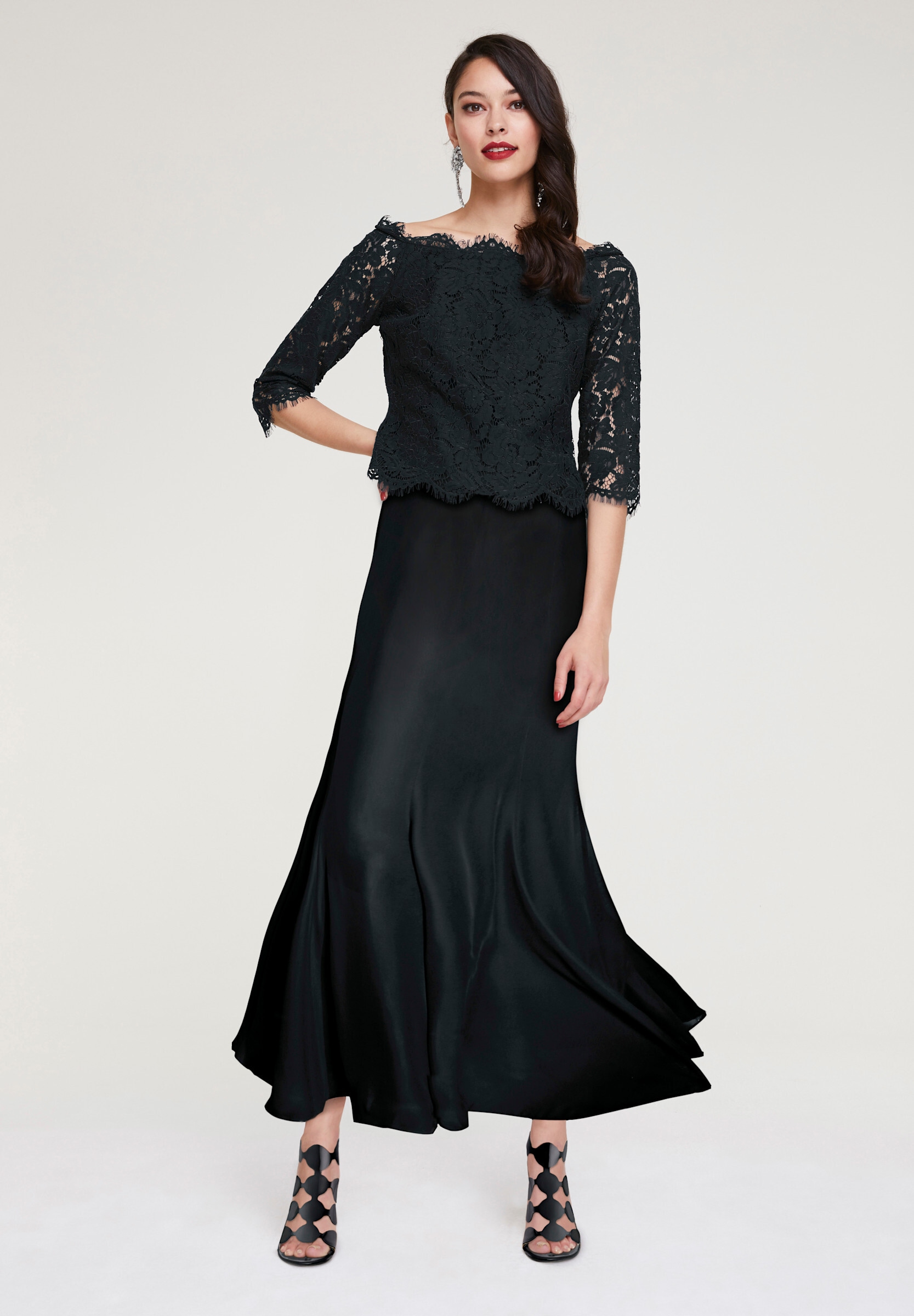 heine Jerseyrock »Godetrock Godetrock aus transparentem Chiffon«