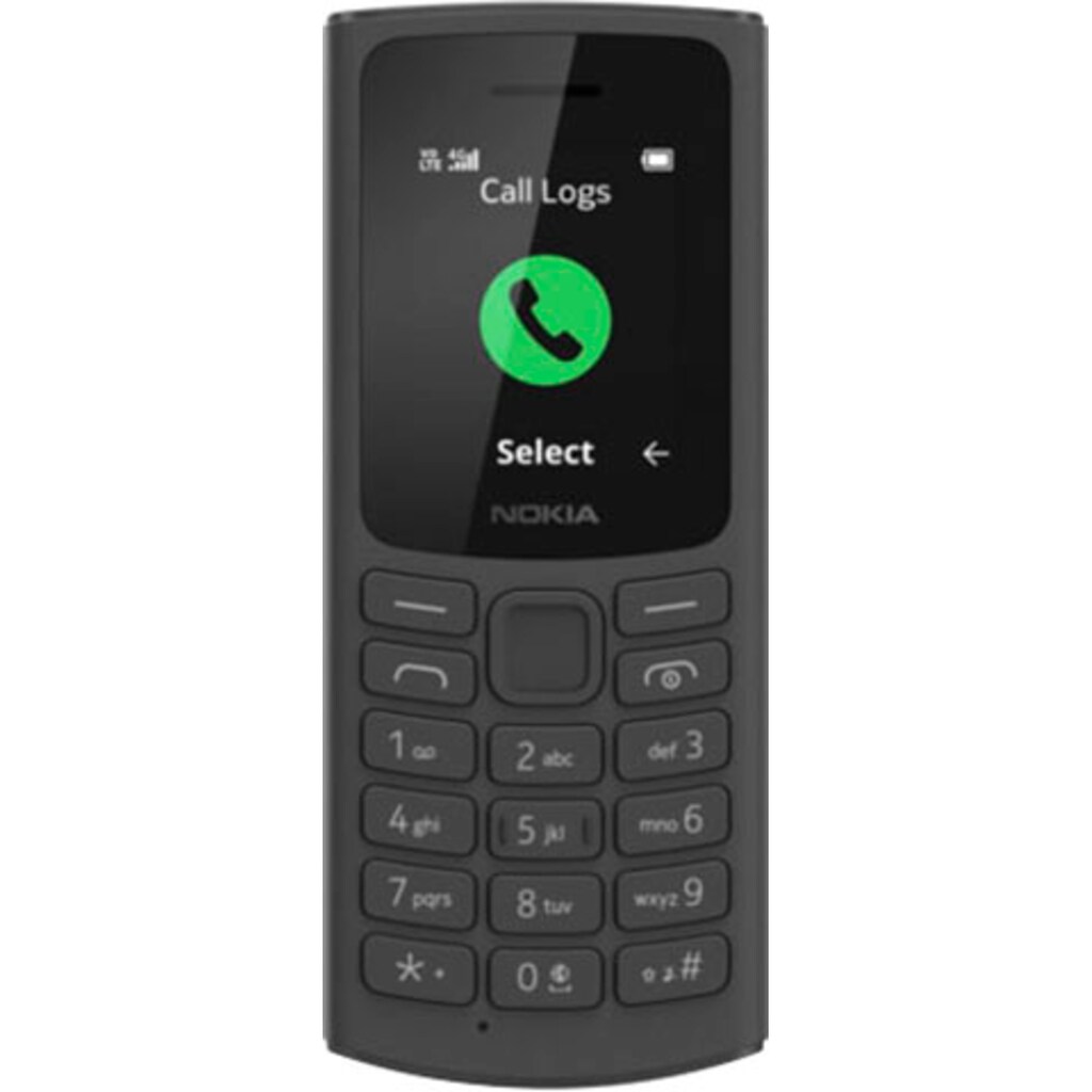 Nokia Handy »105 4G«, schwarz, 4,57 cm/1,8 Zoll, 128 GB Speicherplatz