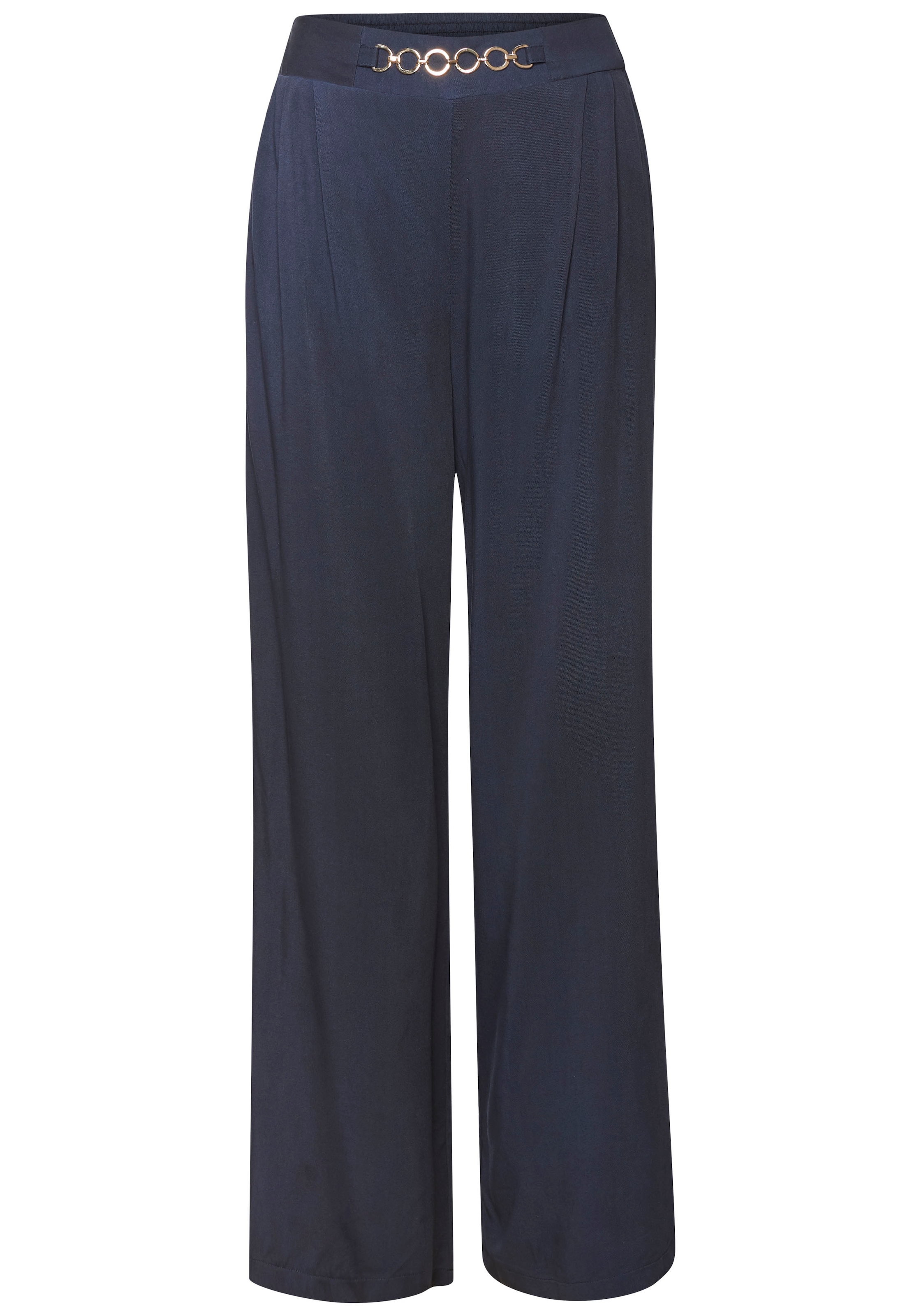 Vivance Palazzohose, mit Zierkette, Bundfaltenhosen, Schlupfhose, elegant