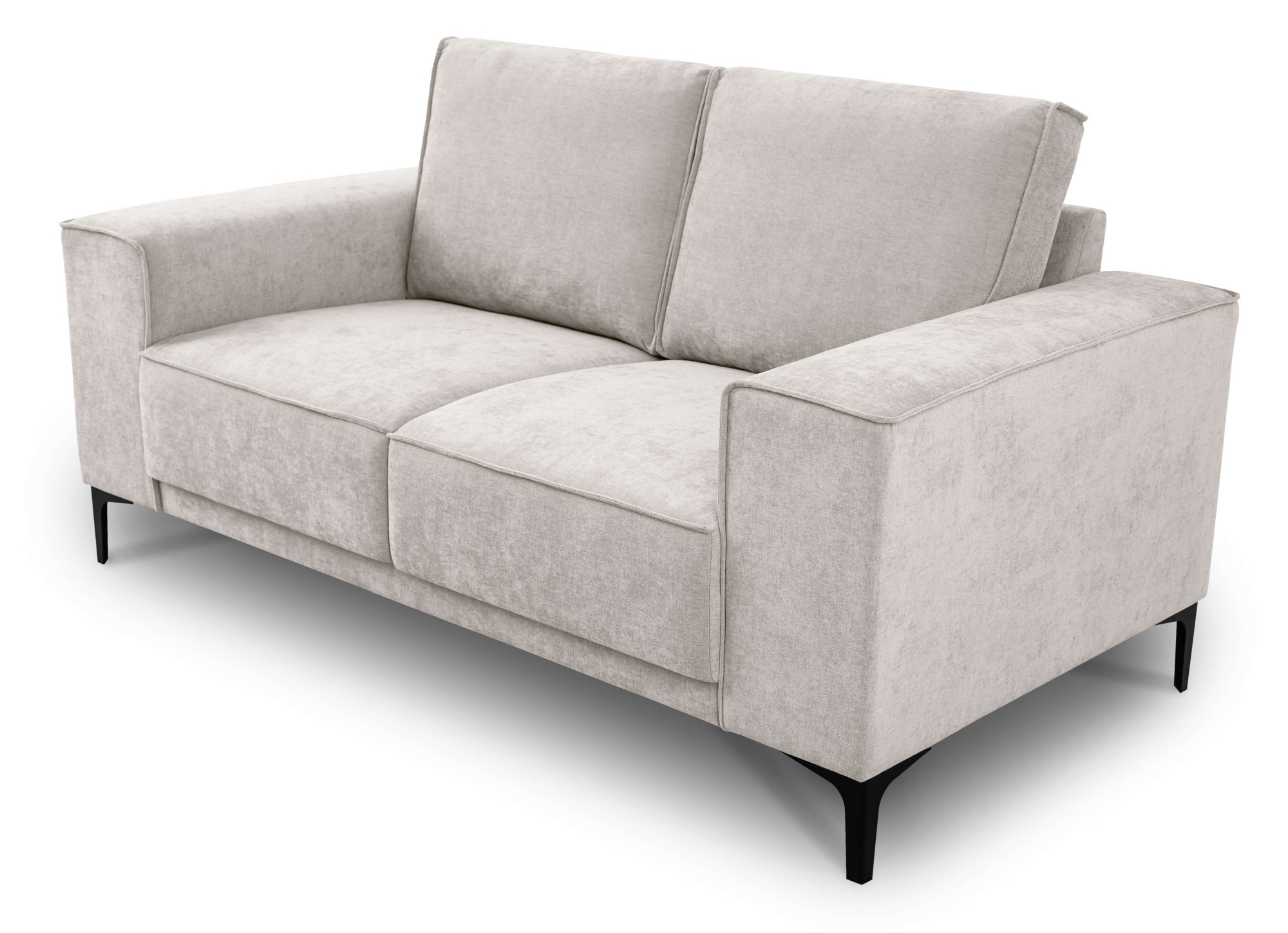 Places of Style 2-Sitzer »Kompaktsofa Oland, Struktur, Flachgewebe, Luxus-Microfaser, Boucle«, 164 cm, Wellenunterfederung, Skandi-Design, Metallfüße