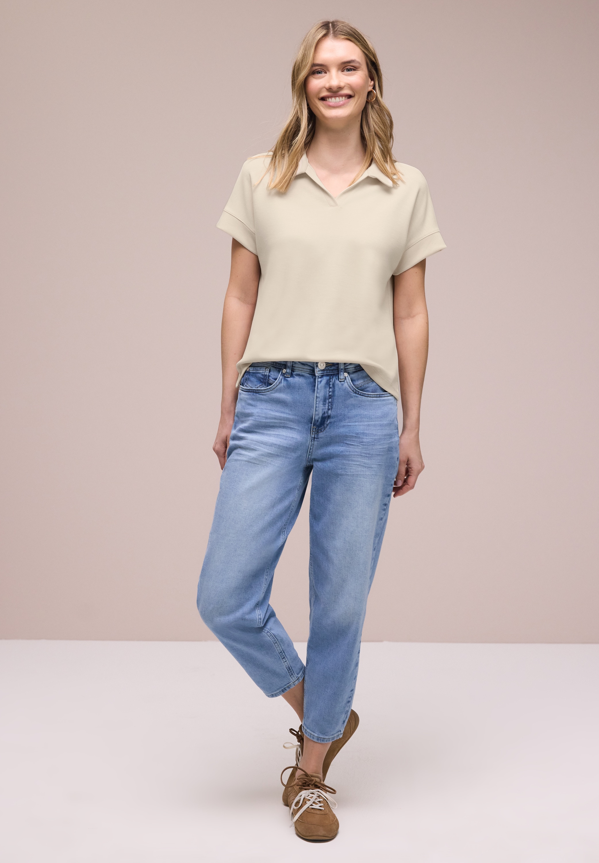 STREET ONE Shirttop mit Polo Kragen