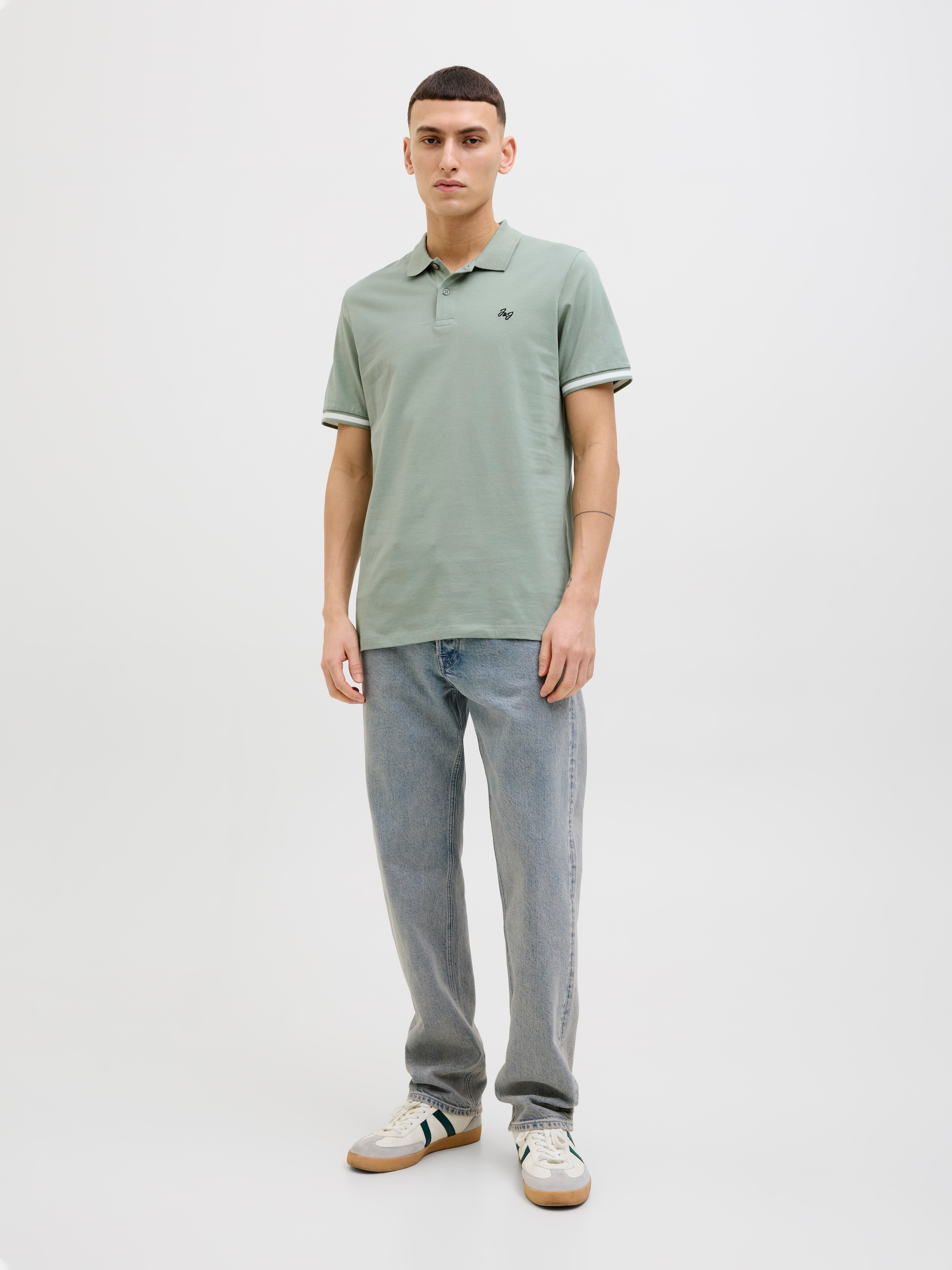 Jack & Jones Poloshirt »JJEJERSEY LOGO POLO SS SN«, mit Logo Stickerei