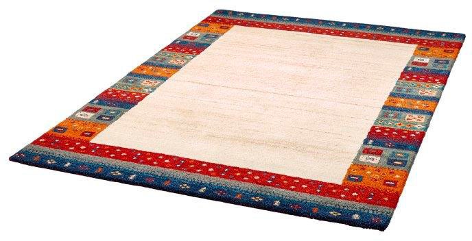 Dekowe Wollteppich »Deepika«, rechteckig, 15 mm Höhe, reine Wolle, Orient-Optik, Gabbeh Design, mit Bordüre, Wohnzimmer