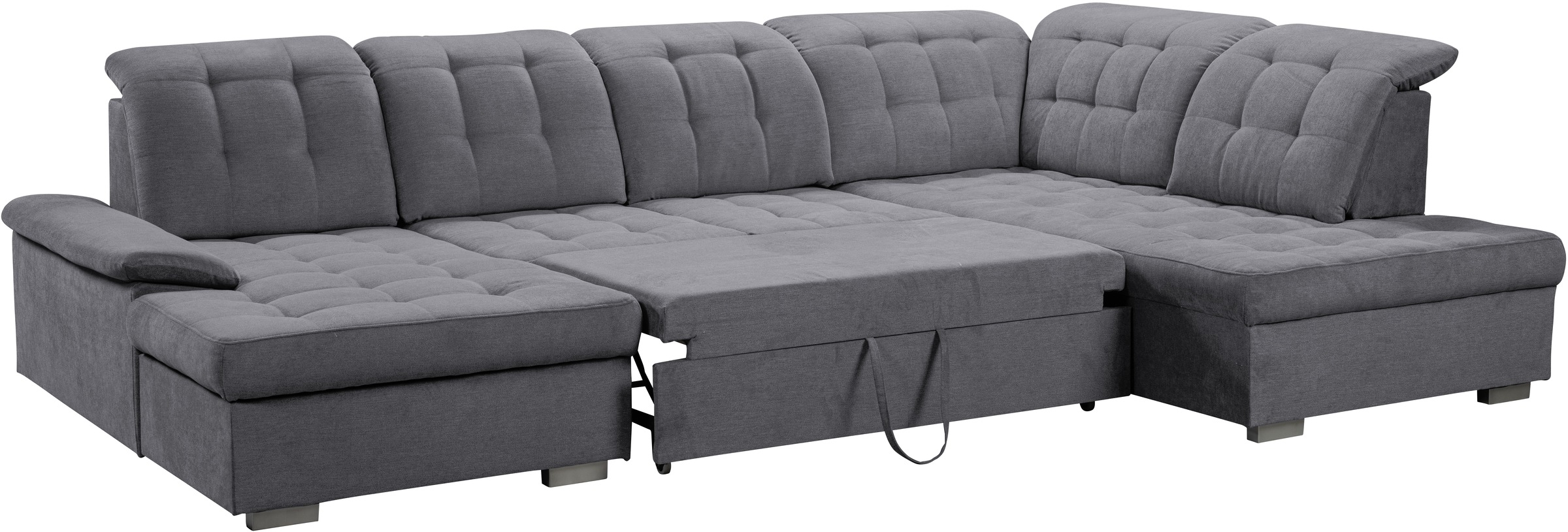 WERK2 Wohnlandschaft »Kordula-New U-Form«, Sofa in U-Form mit Schlaffunktion & Bettkasten, Schlafcouch