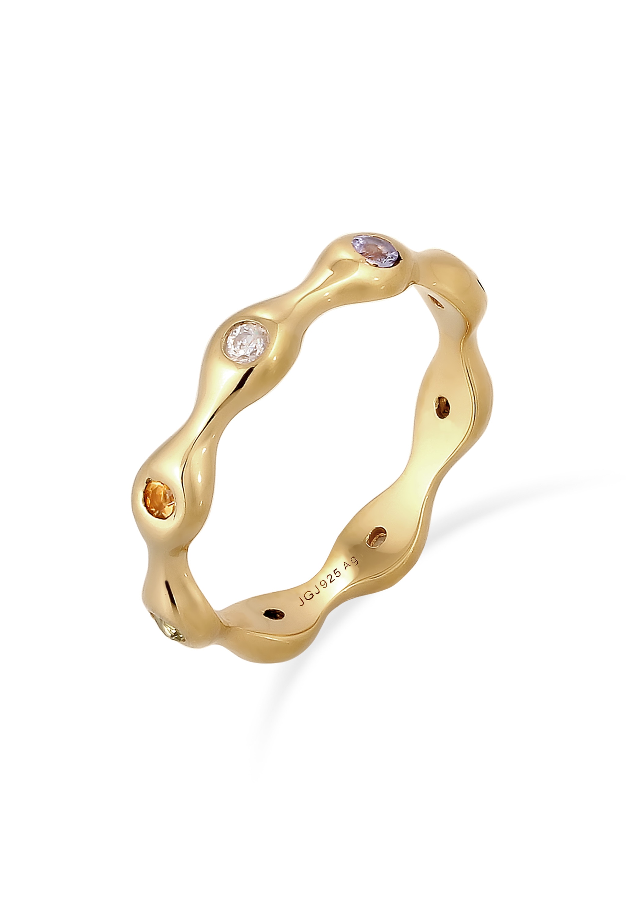 Elli Premium Silberring »Ring Mondstein Periodot Tanzanite 925 Sterling Silber vergoldet«