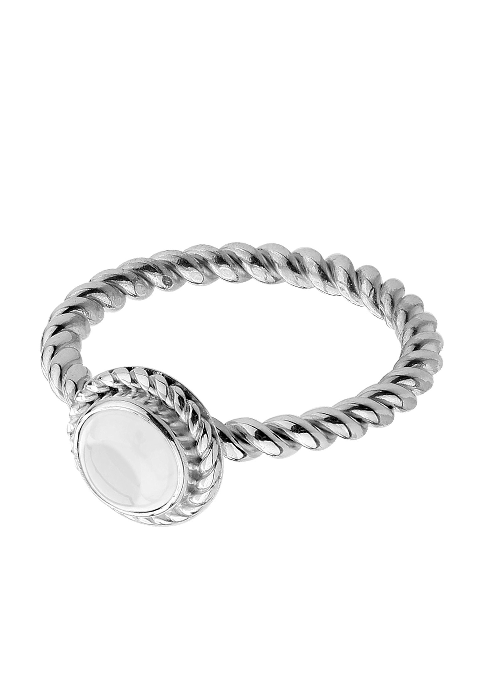 Nenalina Silberring »Ring Bergkristall Geburtsstein April Trend 925 Silber«