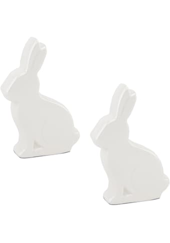 Osterhase »Hasenfiguren, sitzend, aus Porzellan, weiß«