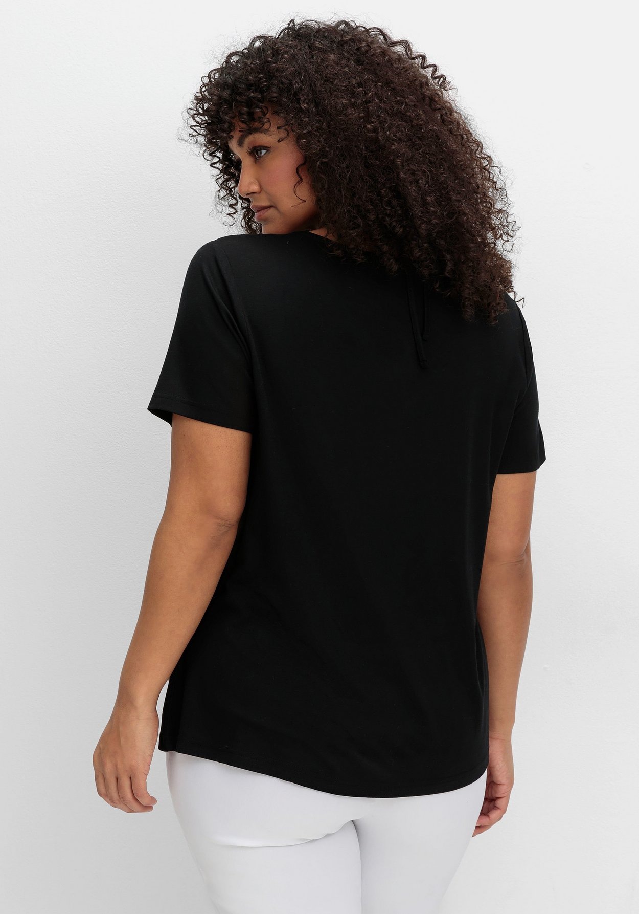 Sheego T-Shirt »Shirt mit Neckholder-Bindeband«