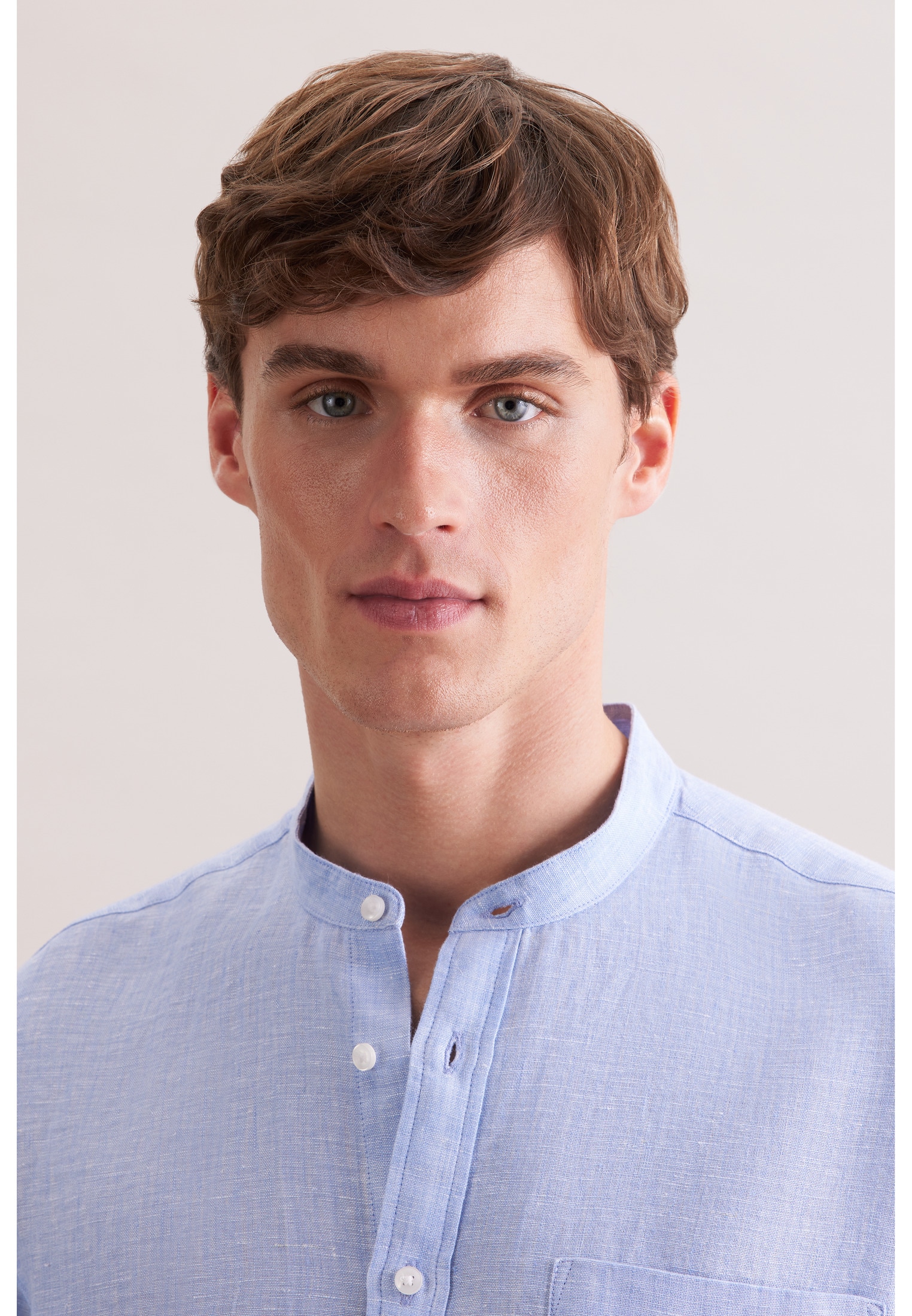 seidensticker Leinenhemd »Schwarze Rose« Slim 1/1 Stehkragen Uni