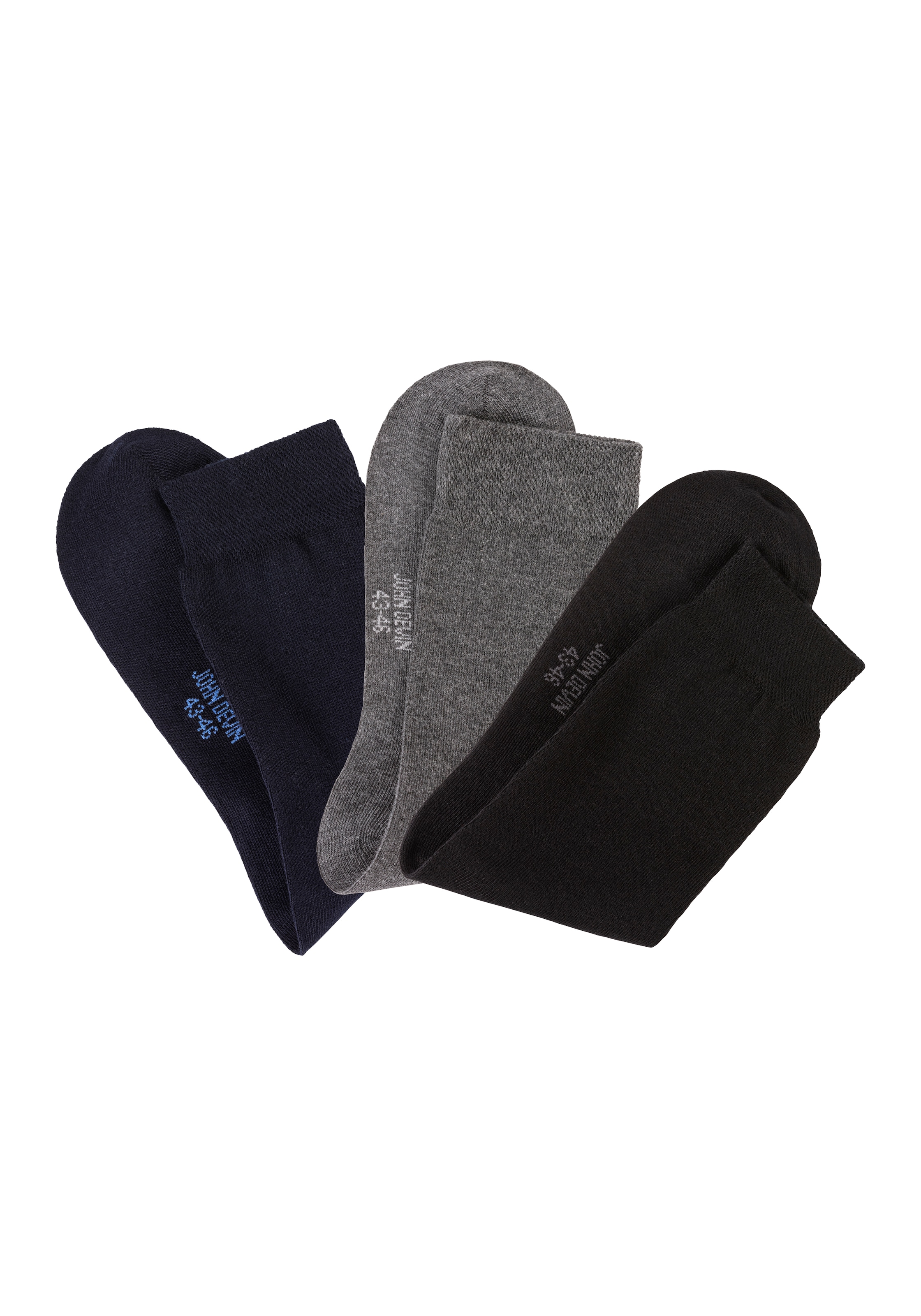 John Devin Businesssocken, (Packung, 3 Paar), mit längerer Schaftlänge, verpackt in einer Box