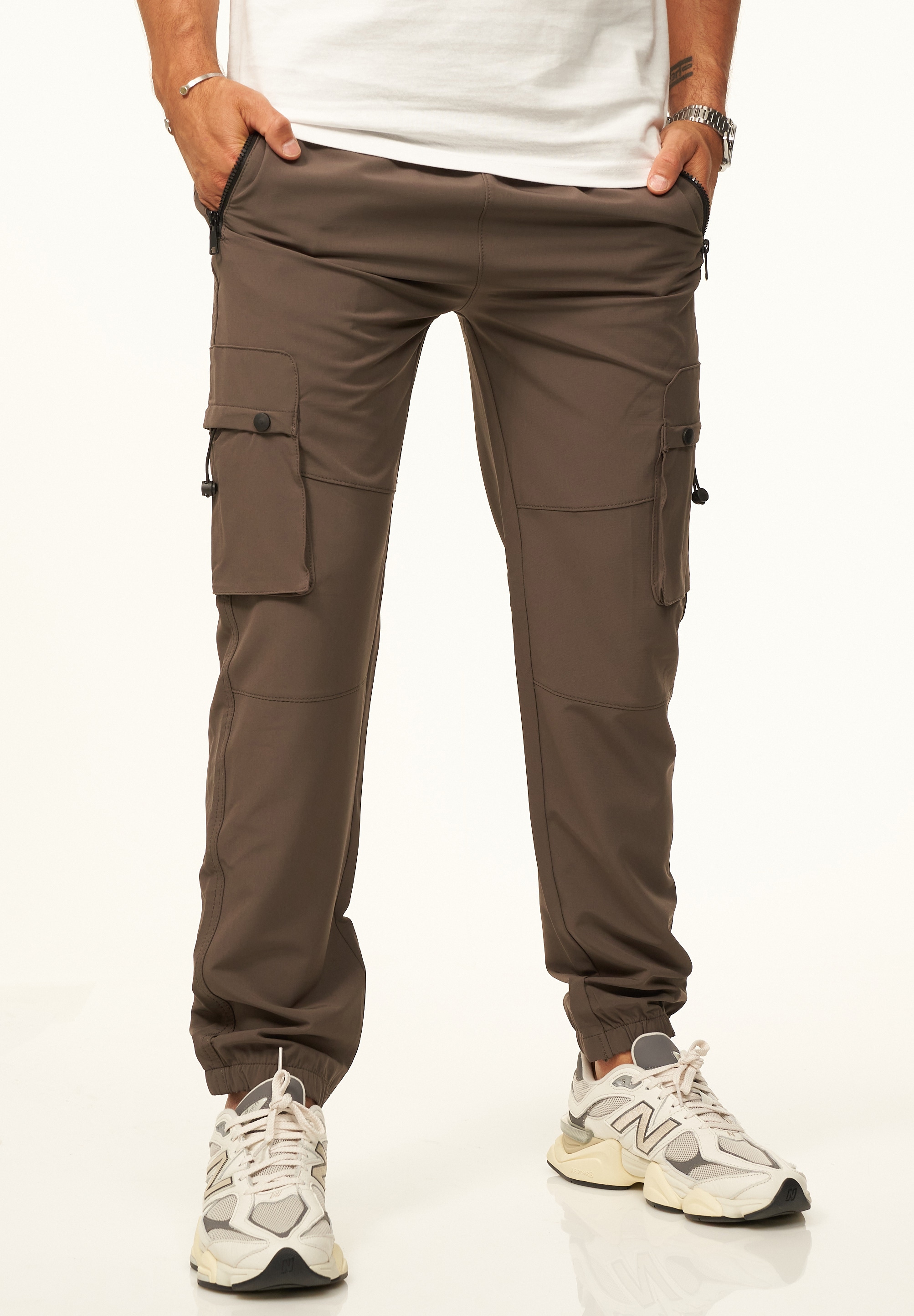 SOULSTAR Cargohose »als Tech-Pants mit Cargo Taschen - Freizeithose«  Herren Jogger-Hose Jeans mit Gummibund & Tunnelzug Outdoorhose