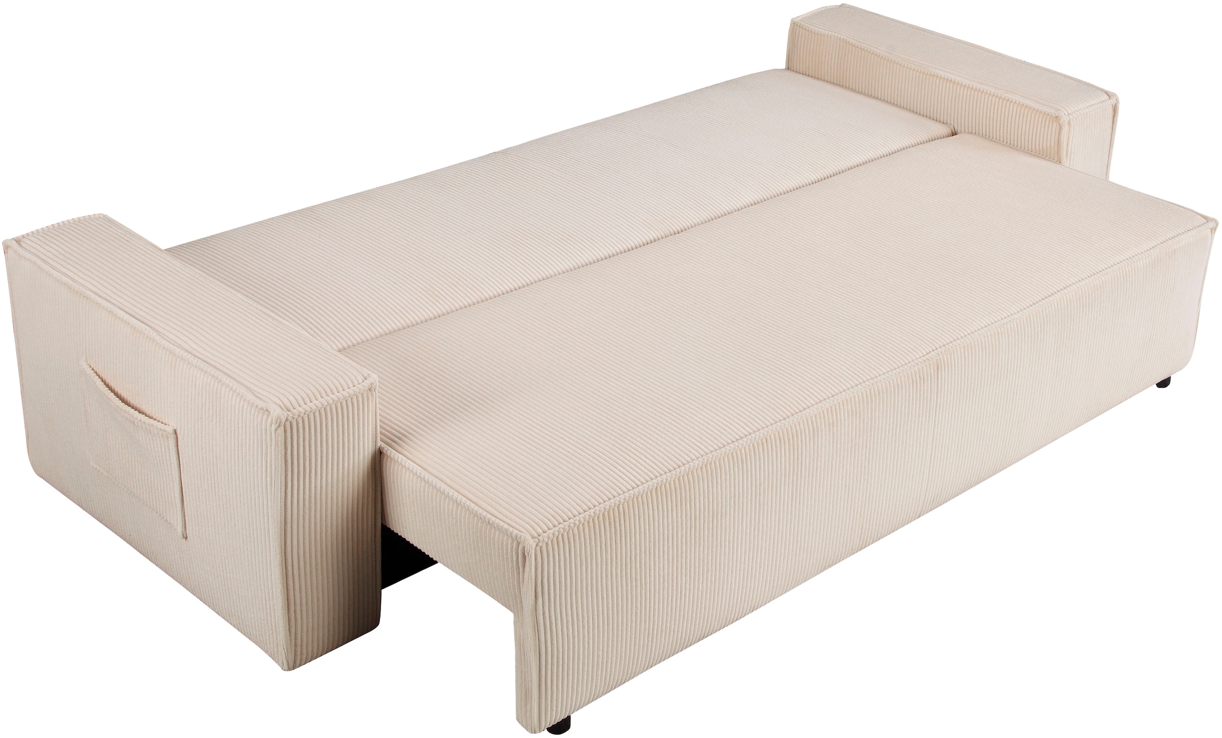 OTTO home Schlafsofa »CASSI 3-Sitzer, 240 cm - OTTO. Verlässliche Qualität.« Schlaffunktion (134/200), Bettkasten, Cord, Unser Tiefpreis