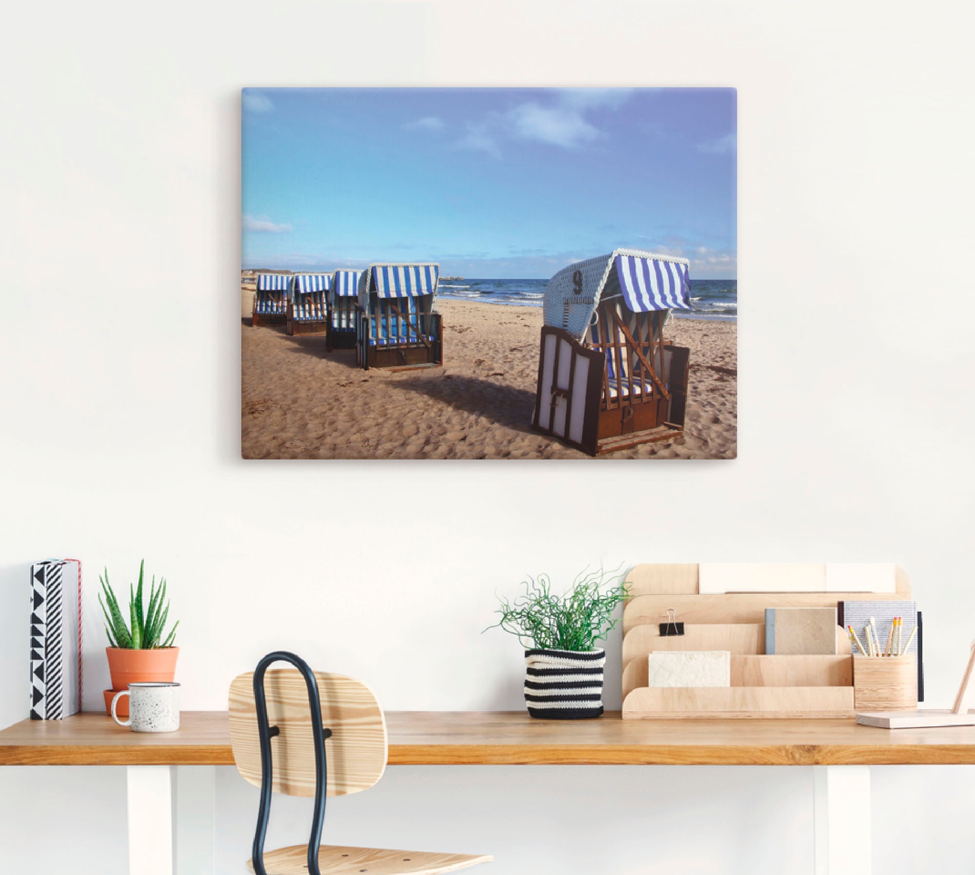 Artland Wandbild »Strandkörbe«, Strand, (1 St.), als Leinwandbild, Wandaufkleber oder Poster in versch. Größen