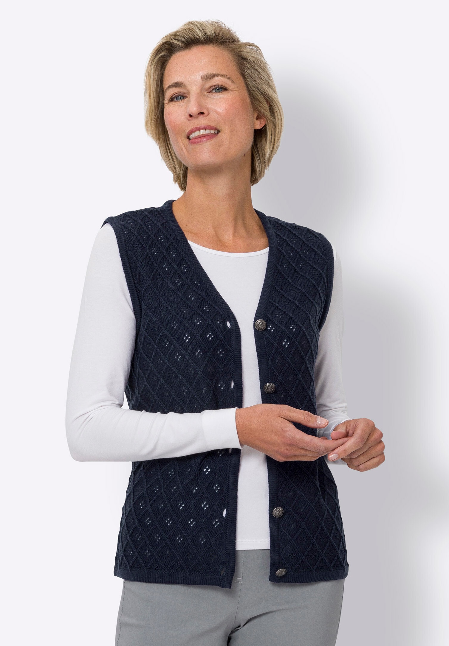 Sieh an! Strickweste »Strickweste Strickweste mit Ajour-Muster«