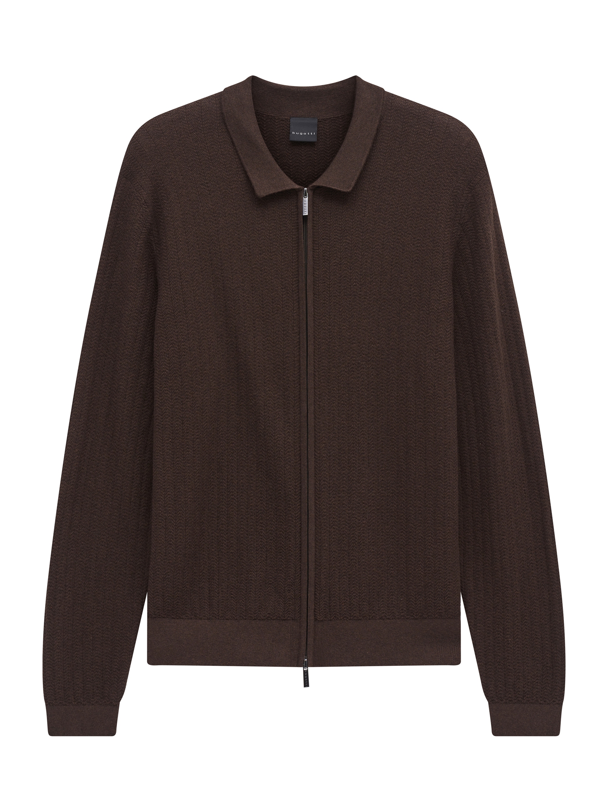 bugatti Strickjacke »Regular Fit« Regular Fit Baumwolle Kaschmir Stehkragen