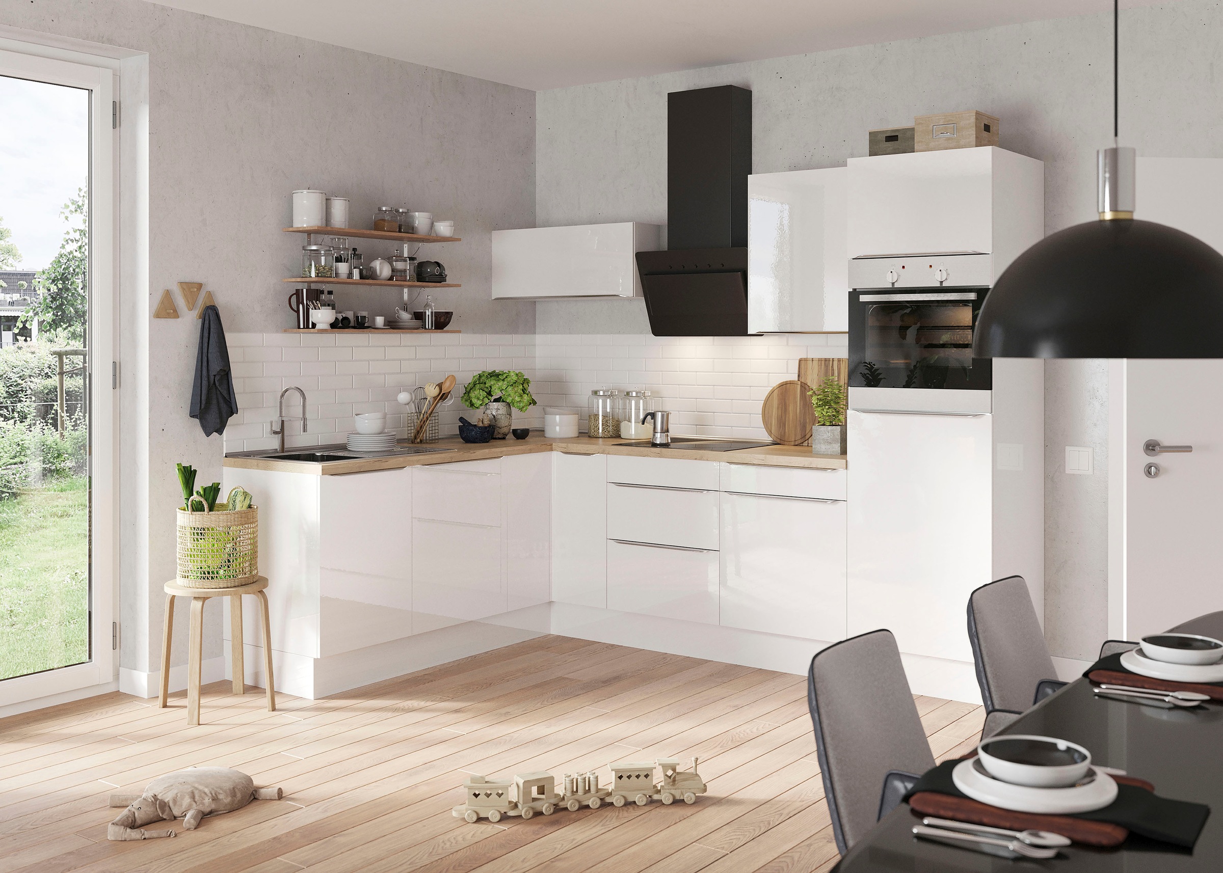 OPTIFIT Winkelküche »Aken«, mit E-Geräten, Stellbreite 200 x 270 cm