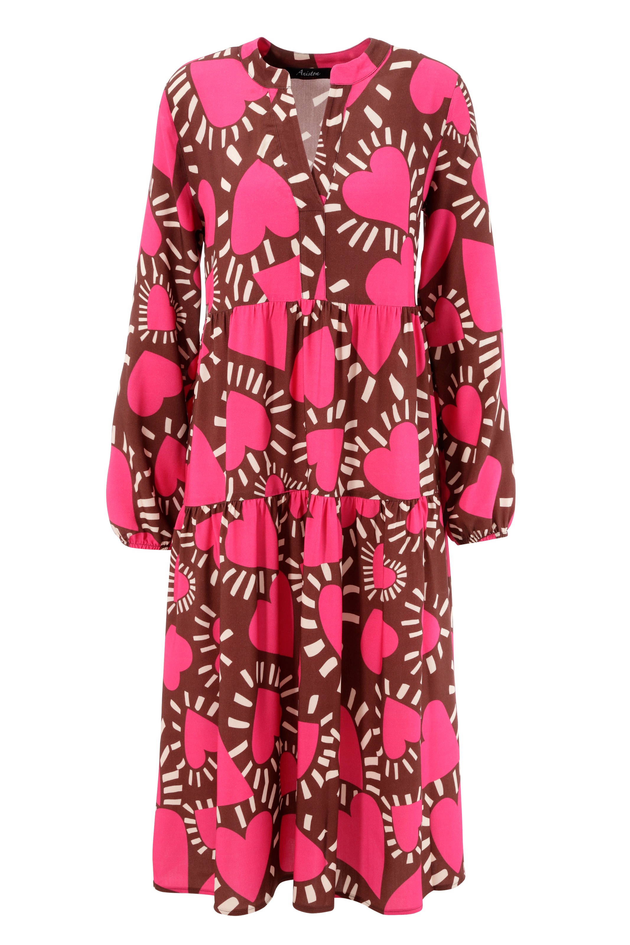 Aniston CASUAL Blusenkleid, extravaganter Herzen-Druck - jedes Teil ein  Unikat im OTTO Online Shop | Gemusterte Kleider