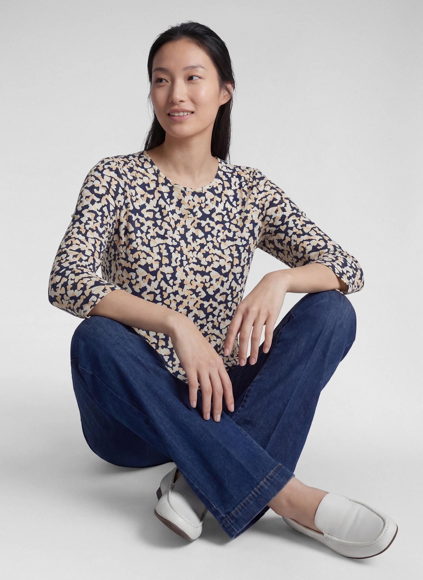Rabe 3/4-Arm-Shirt mit Minimalprint