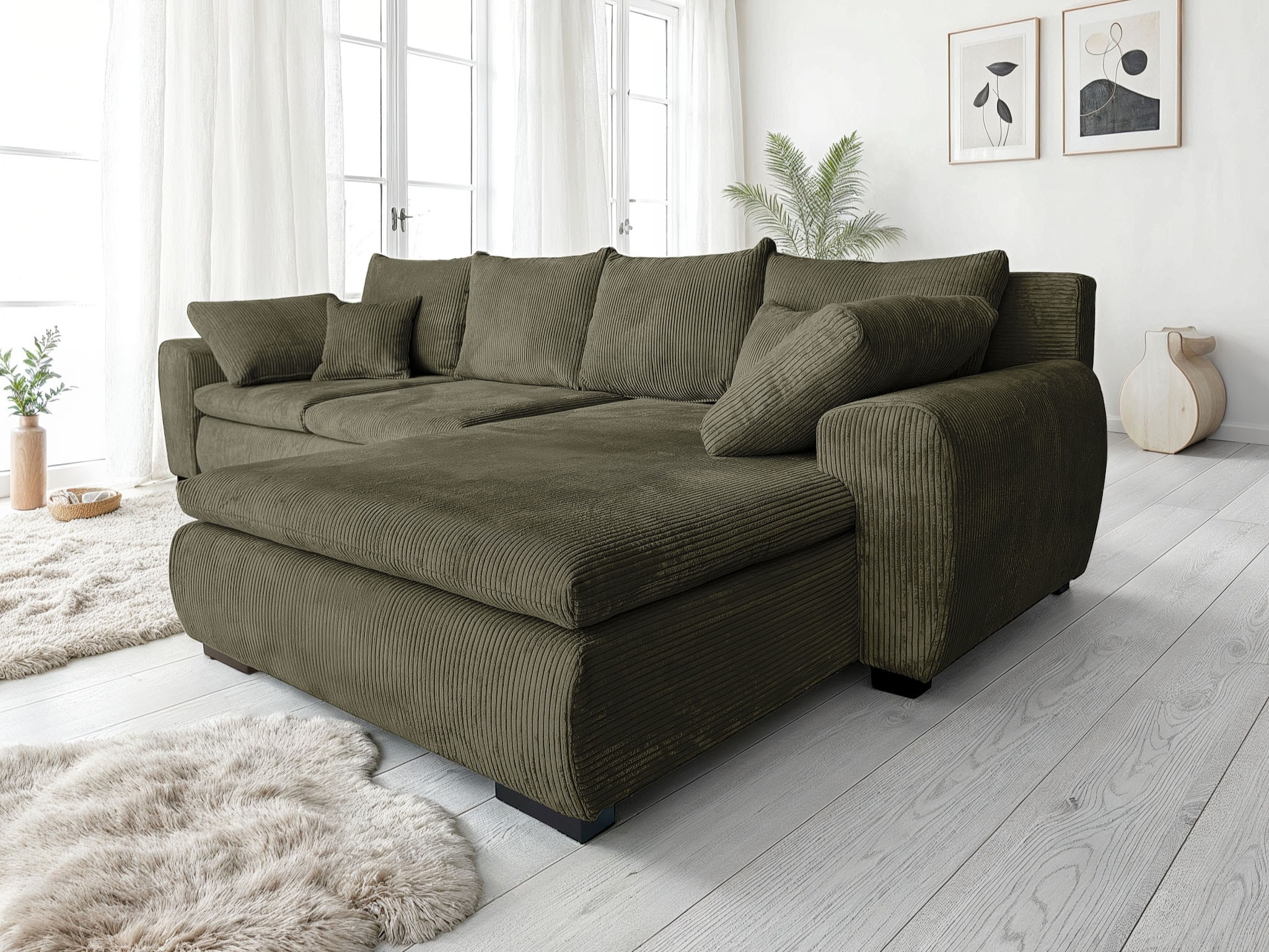 Home affaire Ecksofa "Cara Mia L-Form, B: 325 cm - OTTO. Verlässliche Qualität." 4 Zierkissen, optional Schlaffunktion & Bettkasten