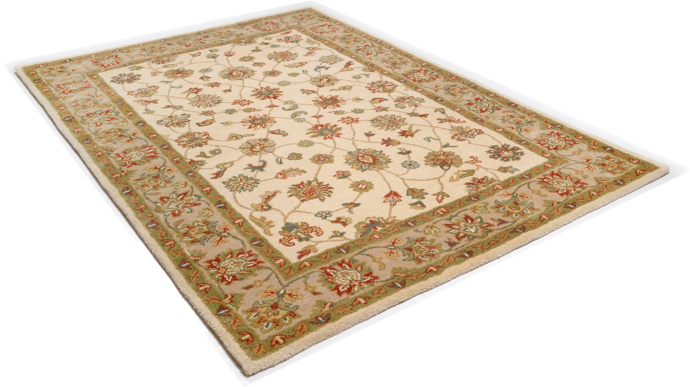 THEKO Wollteppich »Royal Ziegler 503«, rechteckig, 14 mm Höhe, reine Wolle, handgetuftet, Orient-Optik, mit Bordüre