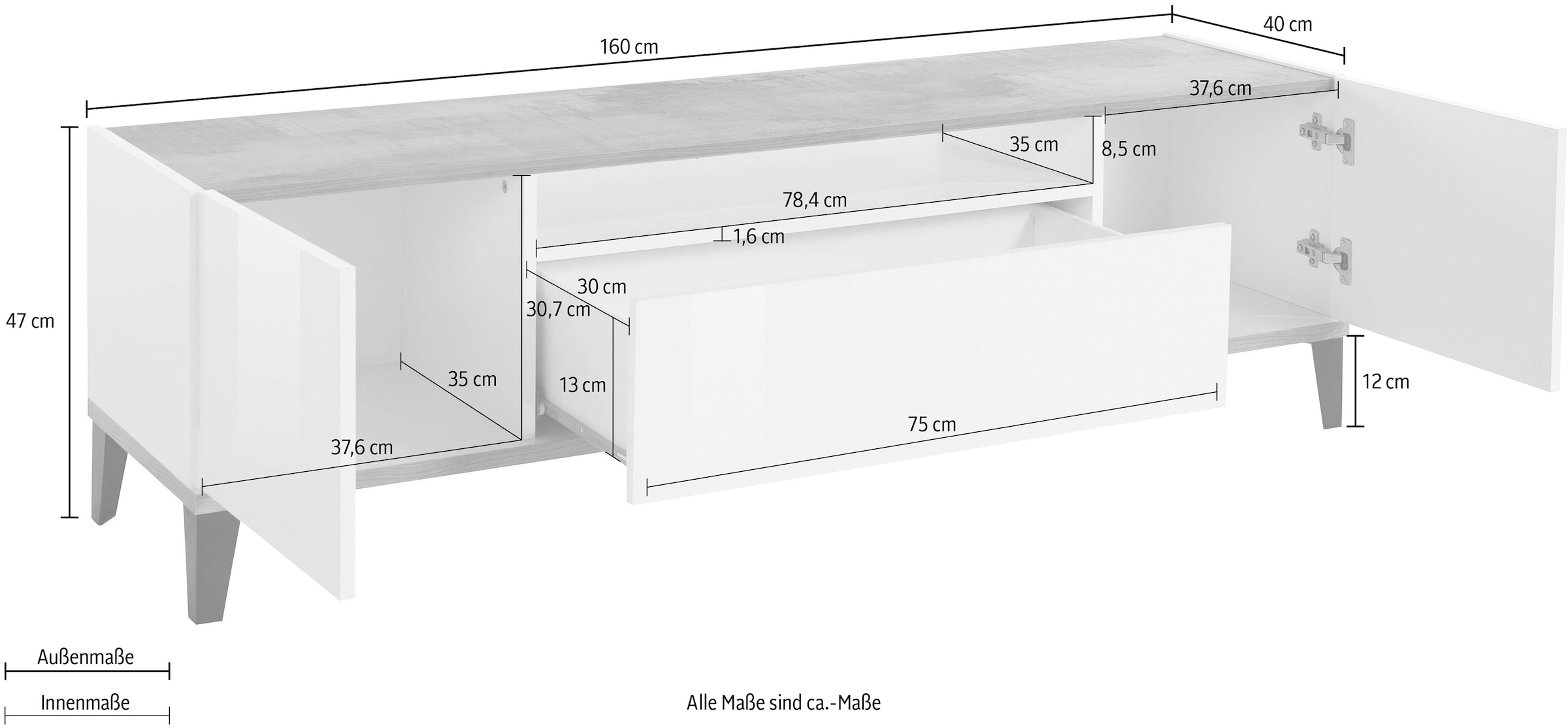 INOSIGN TV-Board »sunrise«, Breite 160 cm