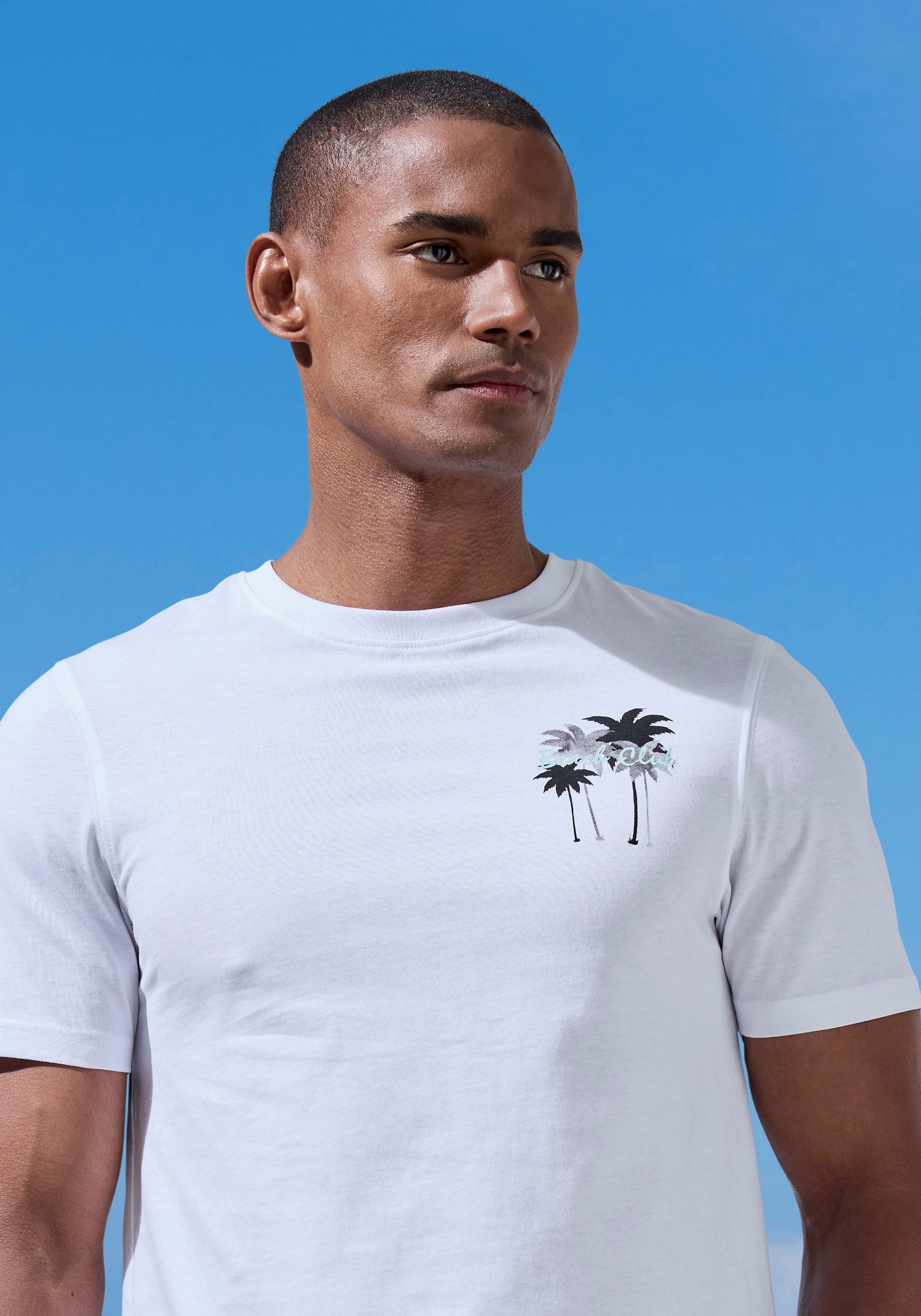 Beachtime T-Shirt »mit großem Rückenprint«, Regular-Fit, mit Print vorn und hinten