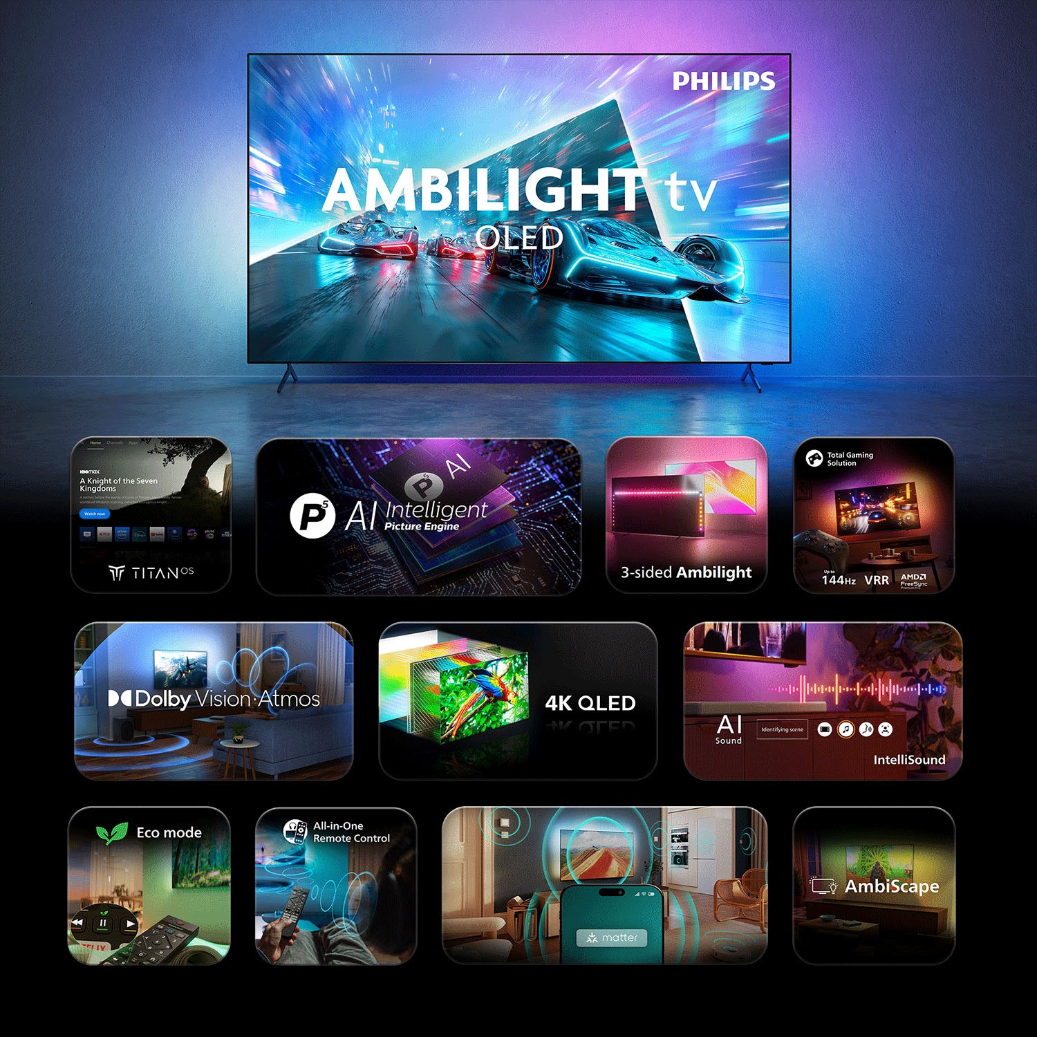 Philips OLED-Fernseher »55OLED761/12« 139 cm/55 ″ Smart-TV