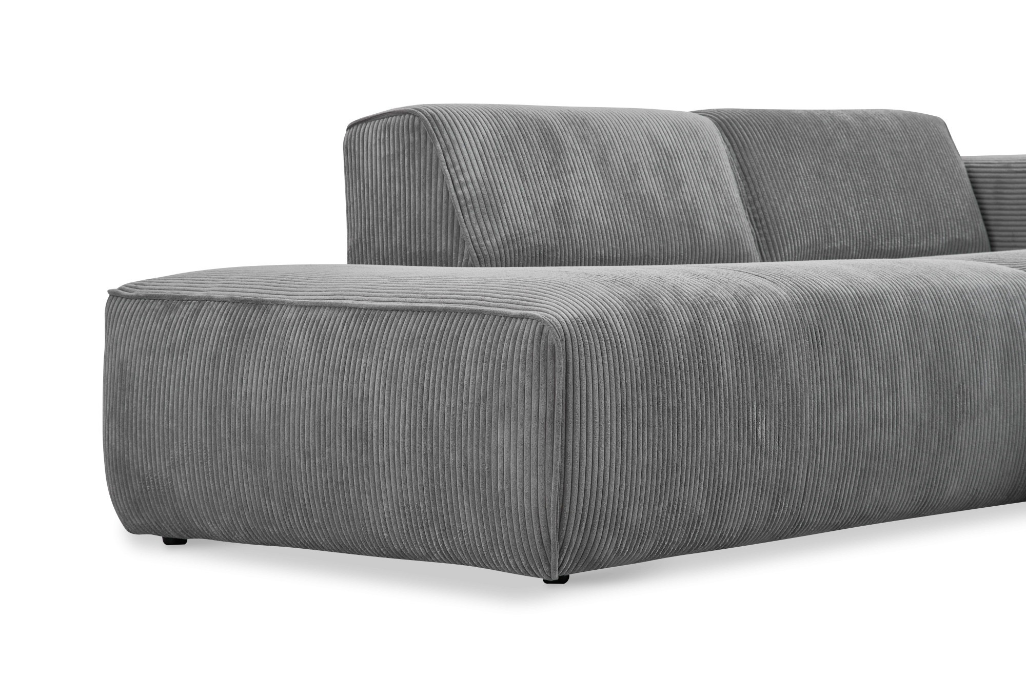 andas Ecksofa »Noord mit Kedernaht, Breite 227 cm«, Cord, Struktur, Webstoff, mit Wellenunterfederung, Massivholzrahmen