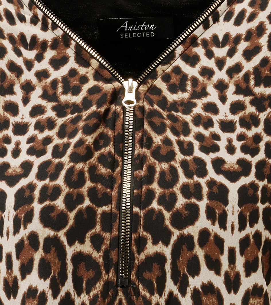 Aniston SELECTED Chiffonbluse, mit goldfarbenen Reißverschluss am Ausschnitt - NEUE KOLLEKTION