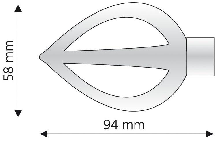 Liedeco Gardinenstangen-Endstück »Flamme«, (Set, 2 St.), für  Gardinenstangen Ø 16 mm bei OTTO