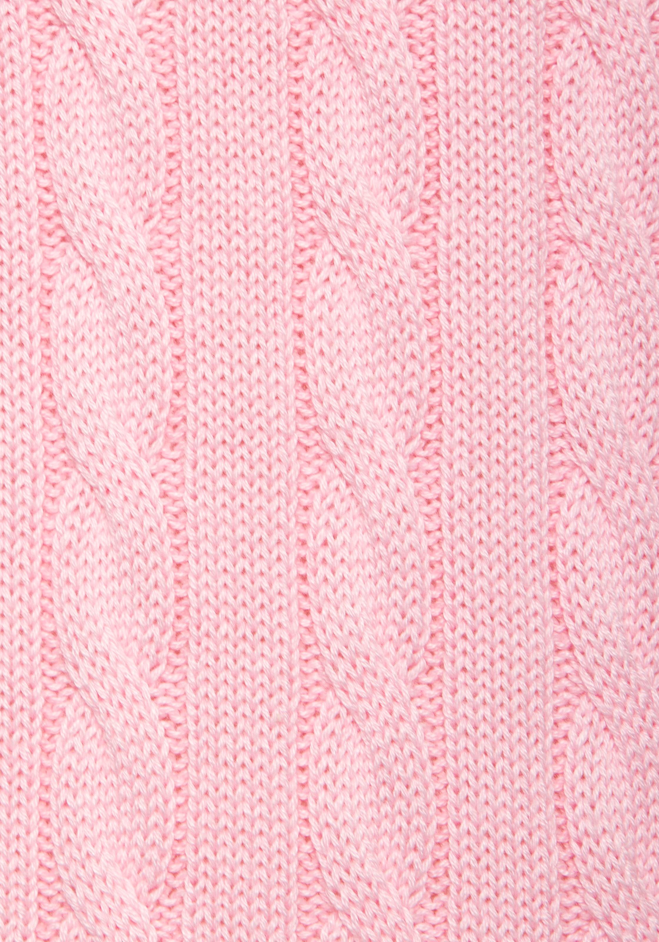 LASCANA V-Ausschnitt-Pullover mit Zopfstrickmuster