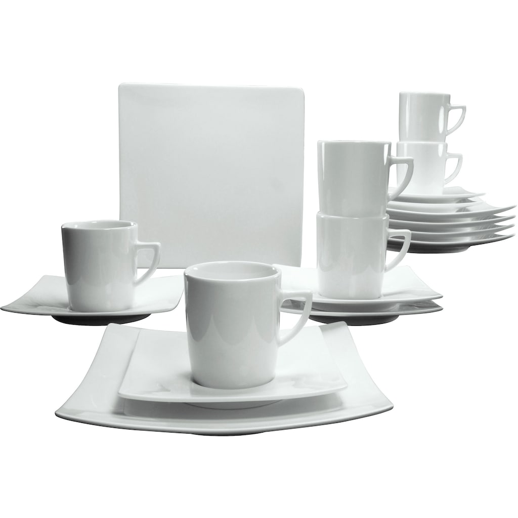 CreaTable Kaffeeservice »Geschirr-Set Elegance«, (18 tlg., Kaffeegeschirr für 6 Personen)