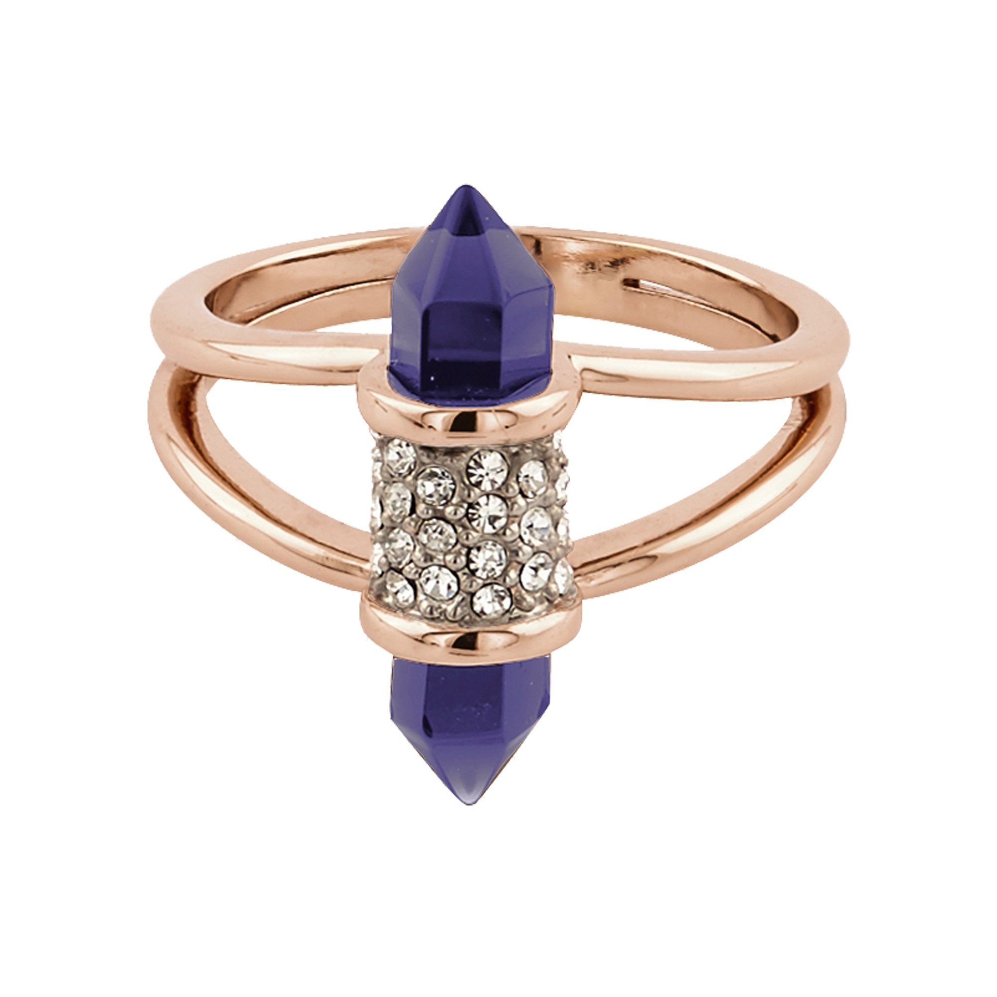 Buckley London Ring rosévergoldet mit Kristallen und Glas