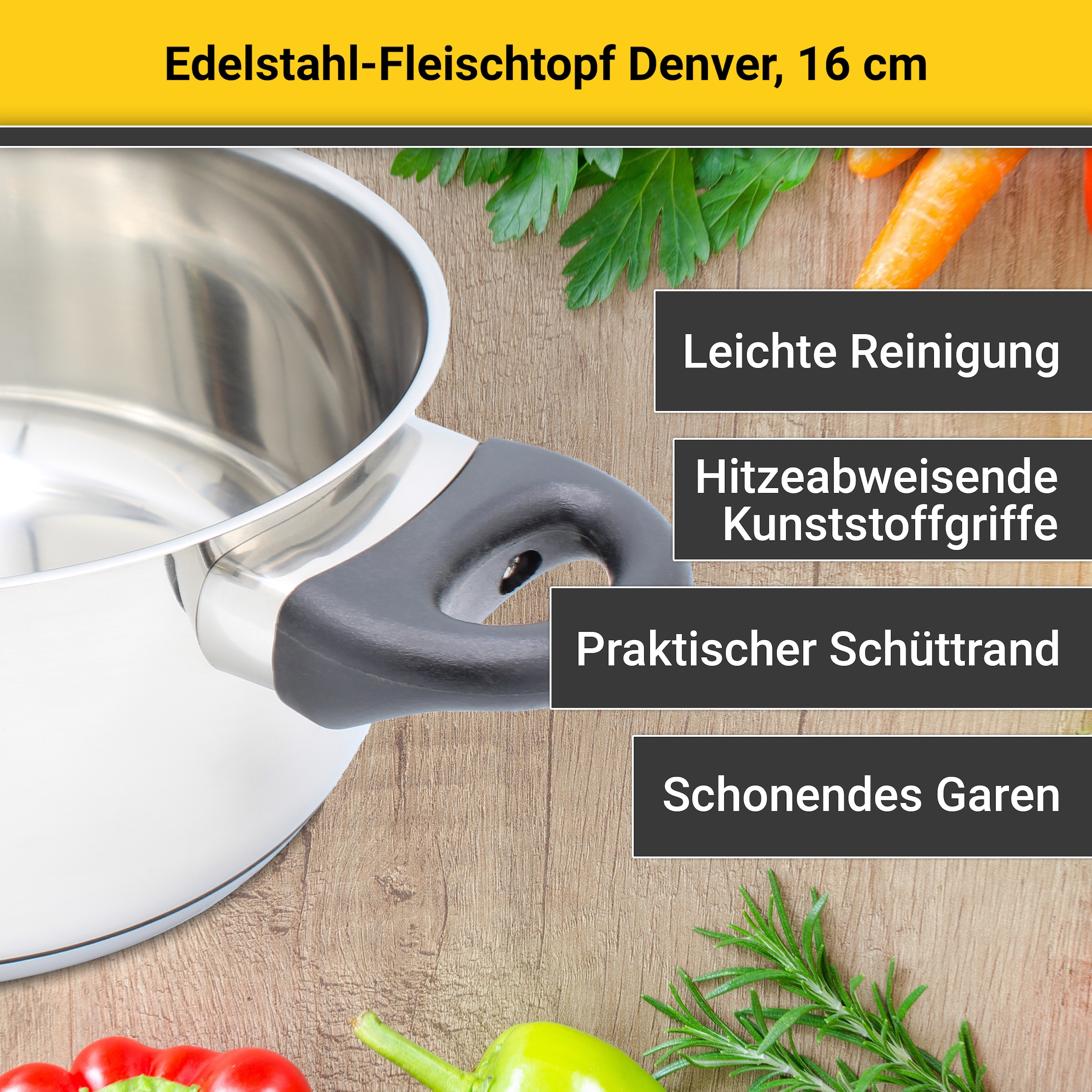 Krüger Fleischtopf »Denver« Edelstahl