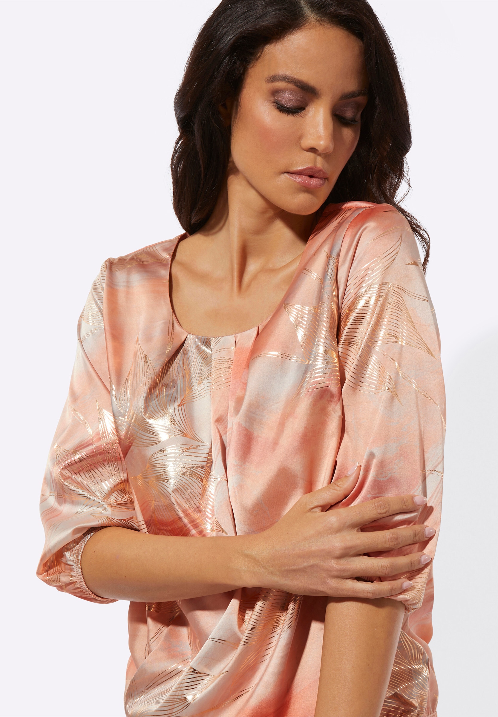 creation L Schlupfbluse »Druck-Bluse Schlupfbluse in Matt-Satin«